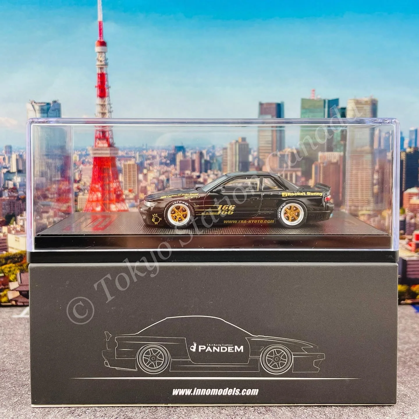INNO64 1/64 NISSAN SILVIA S13 PANDEM ROCKET BUNNY Black IN64-S13V1-BLA - Image 6