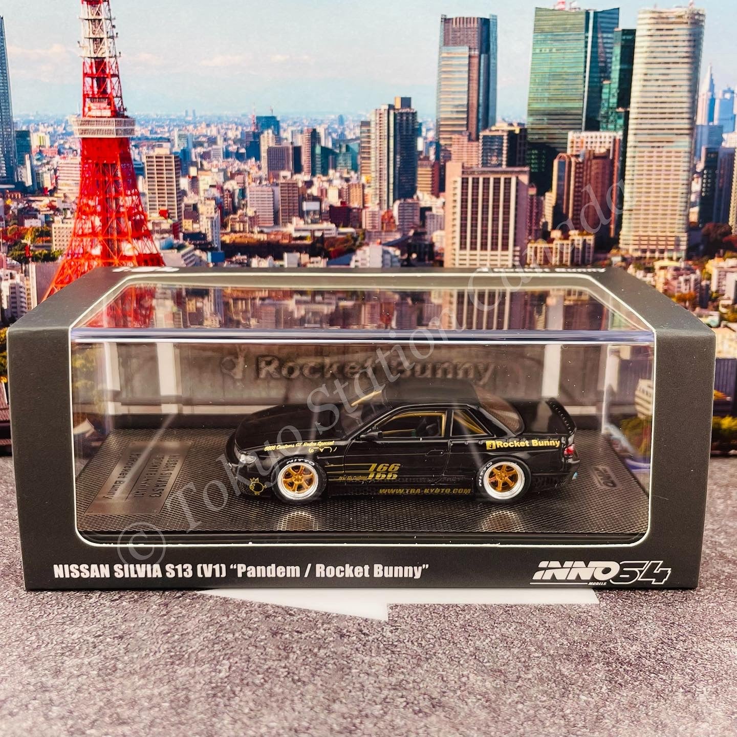 INNO64 1/64 NISSAN SILVIA S13 PANDEM ROCKET BUNNY Black IN64-S13V1-BLA - Image 7