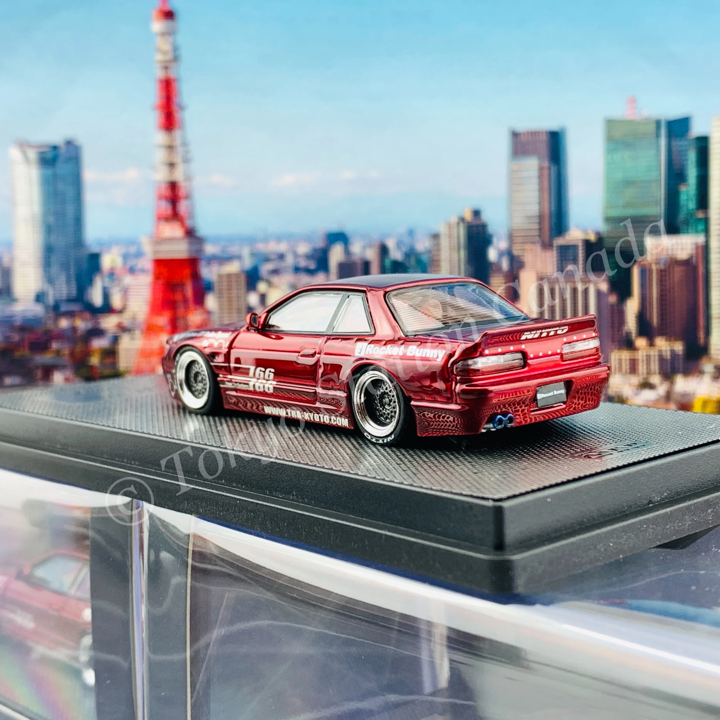 INNO64 1/64 NISSAN SILVIA S13 PANEM ROCKET BUNNY V1  Red Metallic IN64-S13V1-RED - Image 4