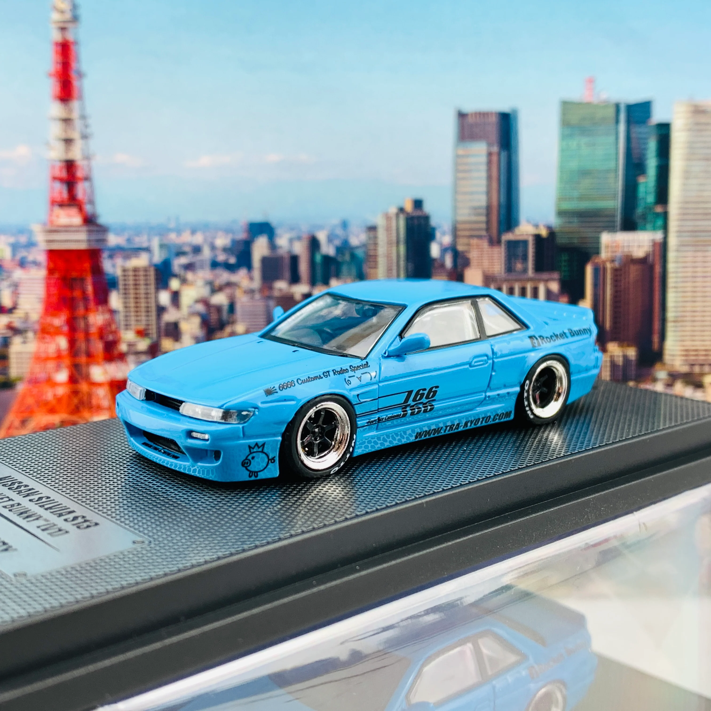 INNO64 1/64 NISSAN SILVIA S13 ROCKET BUNNY V1 Light Blue IN64-S13V1-LBL - Image 2