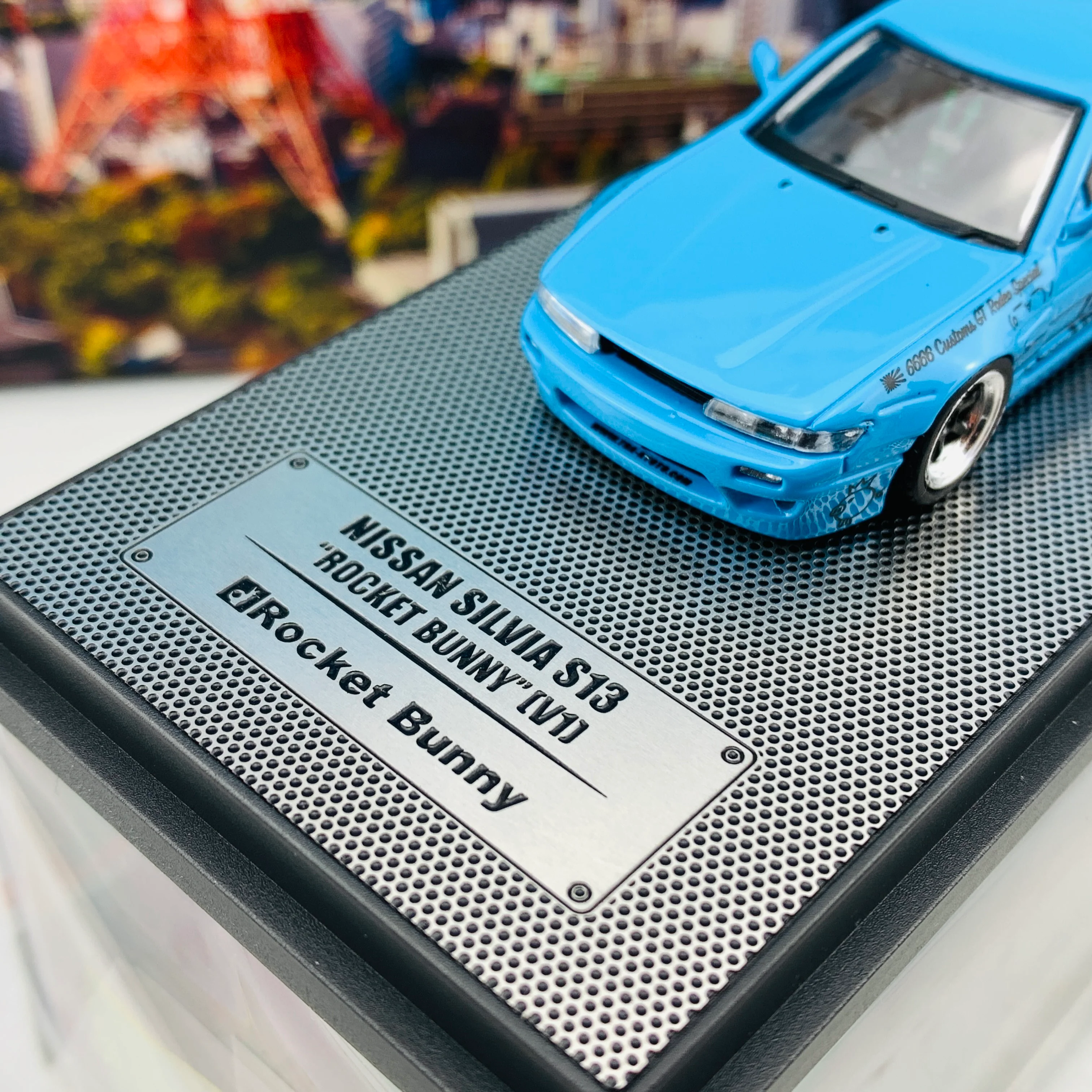 INNO64 1/64 NISSAN SILVIA S13 ROCKET BUNNY V1 Light Blue IN64-S13V1-LBL - Image 3