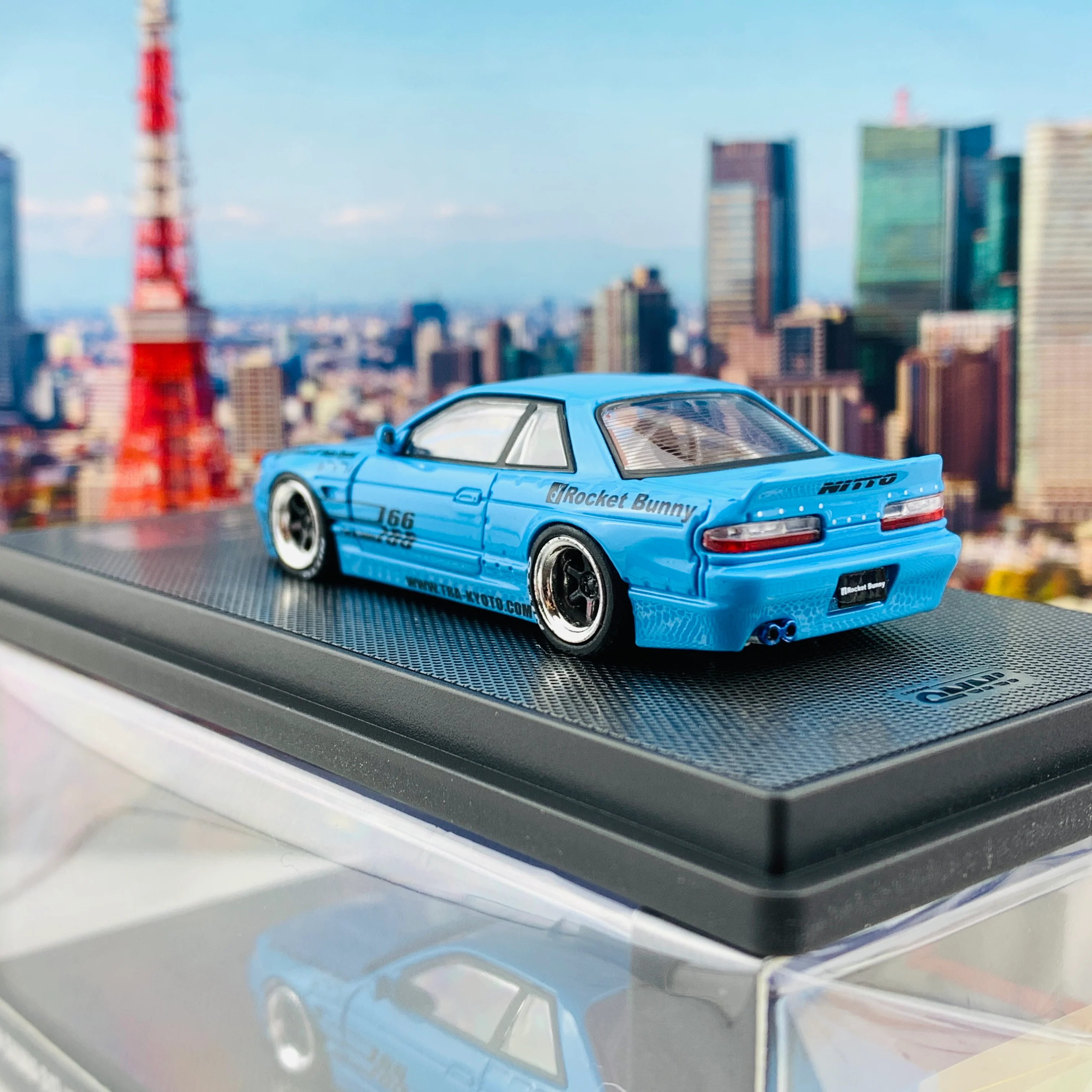 INNO64 1/64 NISSAN SILVIA S13 ROCKET BUNNY V1 Light Blue IN64-S13V1-LBL - Image 4