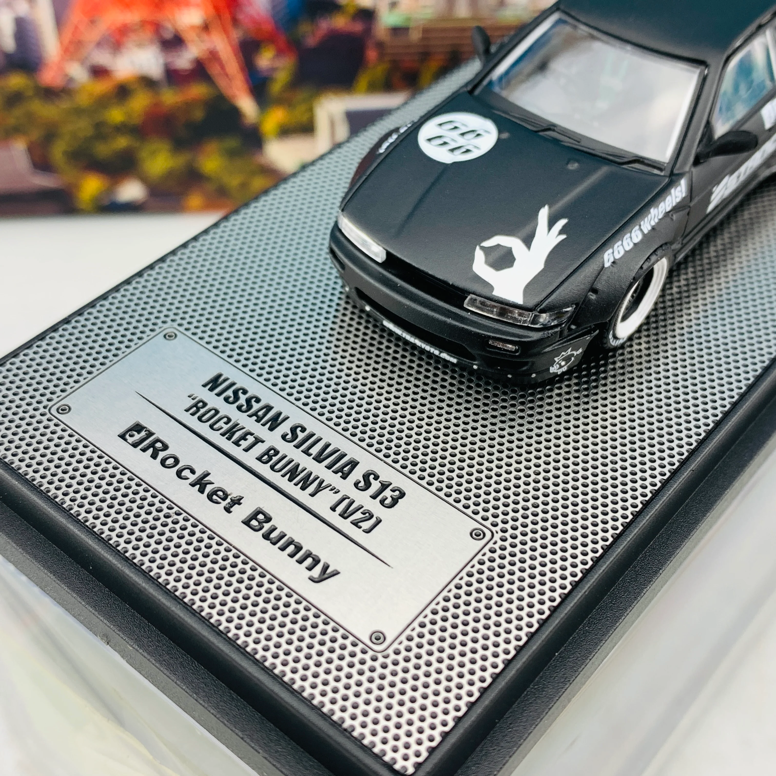 INNO64 1/64 NISSAN SILVIA S13 ROCKET BUNNY V2 Matte Black IN64-S13V2-MB - Image 3
