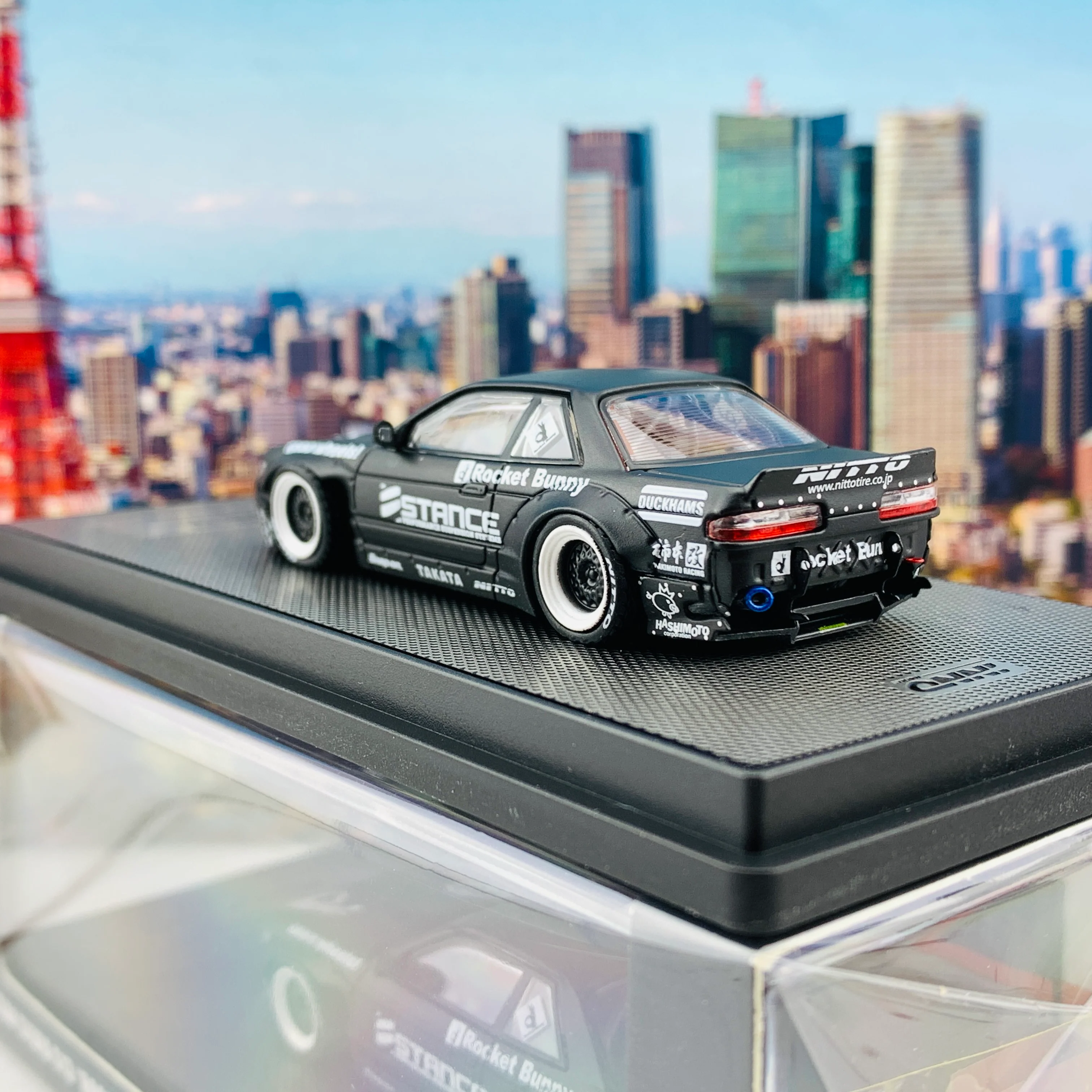 INNO64 1/64 NISSAN SILVIA S13 ROCKET BUNNY V2 Matte Black IN64-S13V2-MB - Image 4