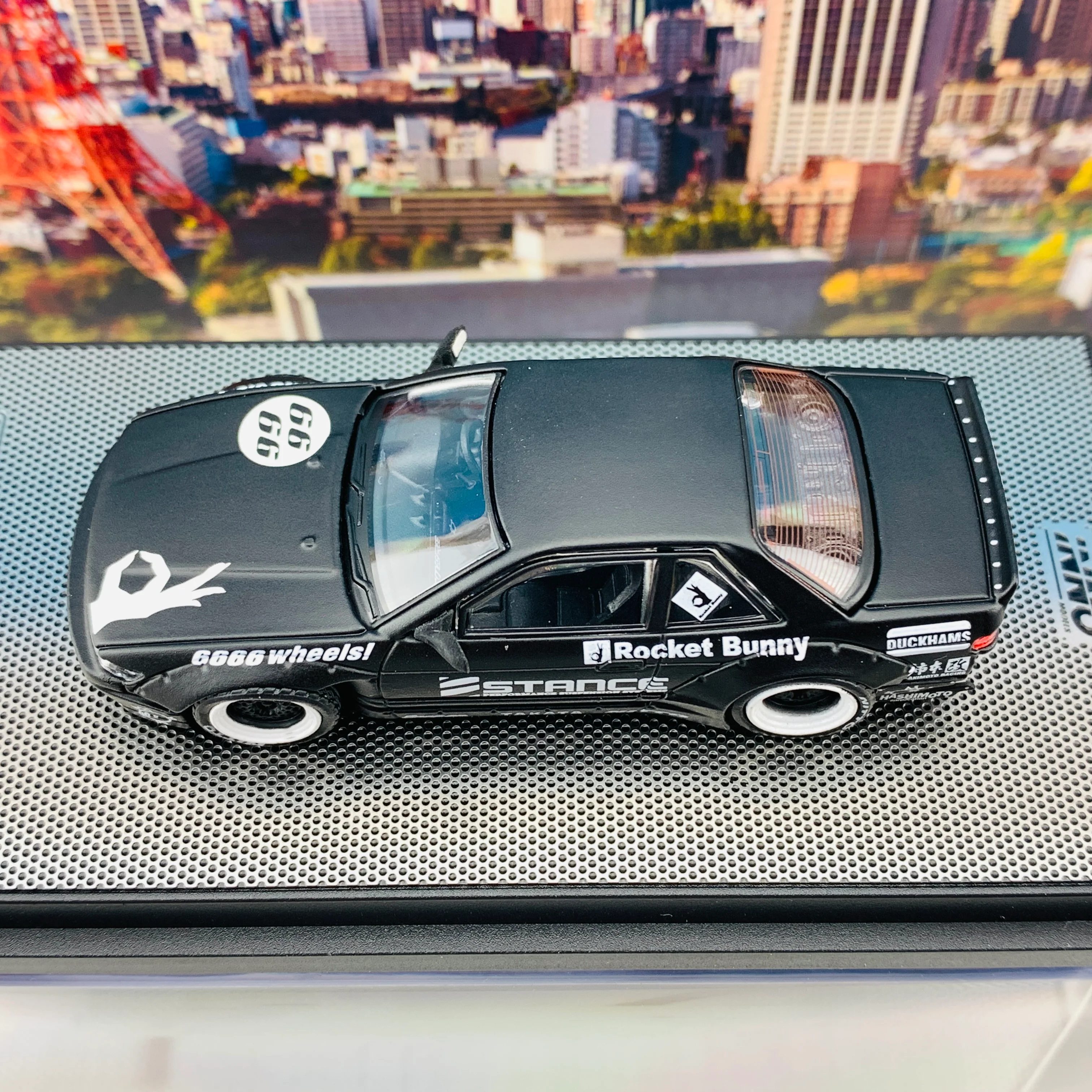 INNO64 1/64 NISSAN SILVIA S13 ROCKET BUNNY V2 Matte Black IN64-S13V2-MB - Image 5