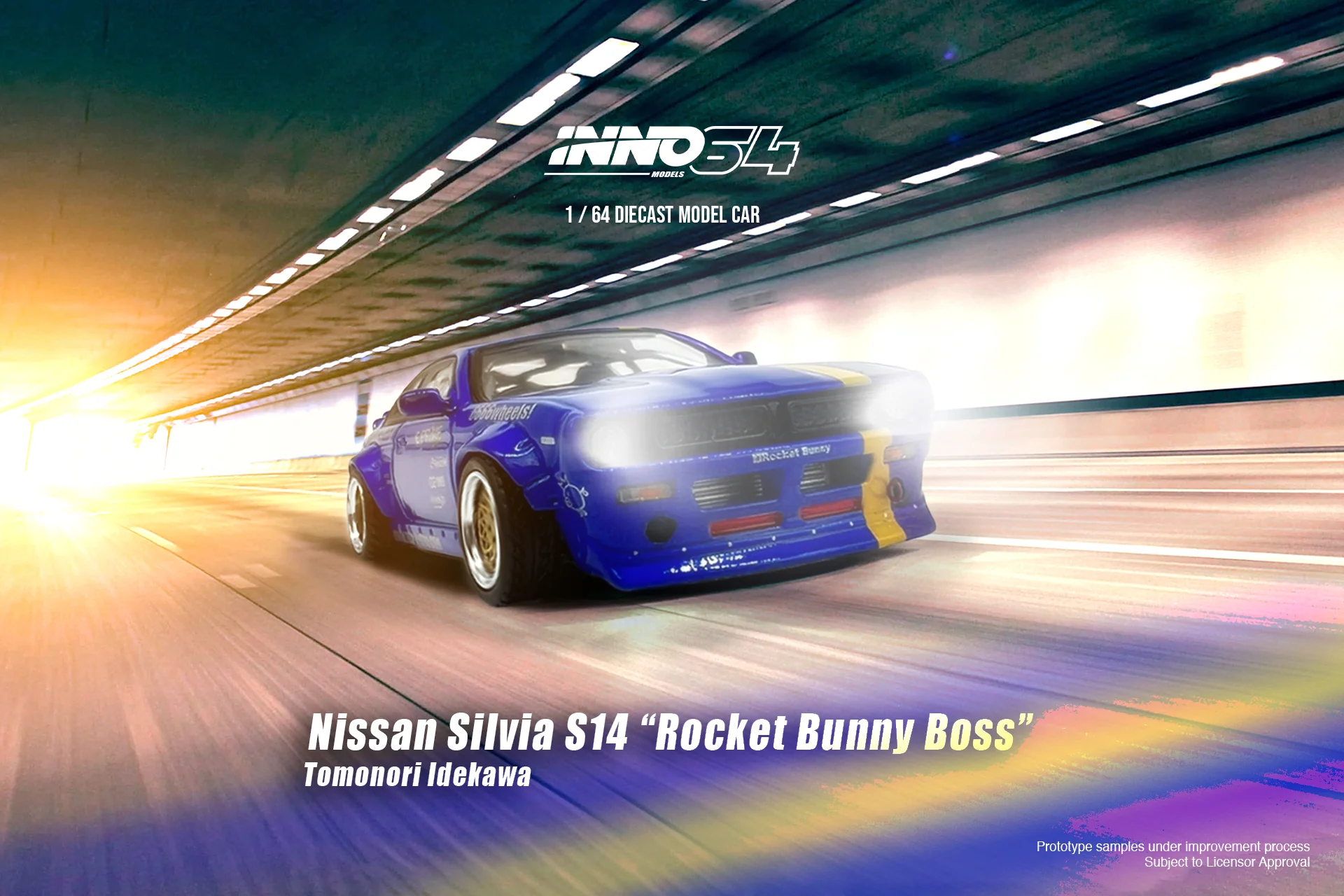 INNO64 1/64 NISSAN SILVIA S14 "ROCKET BUNNY BOSS" Tomonori Idekawa IN64-S14B-TOMOSAN - Image 2