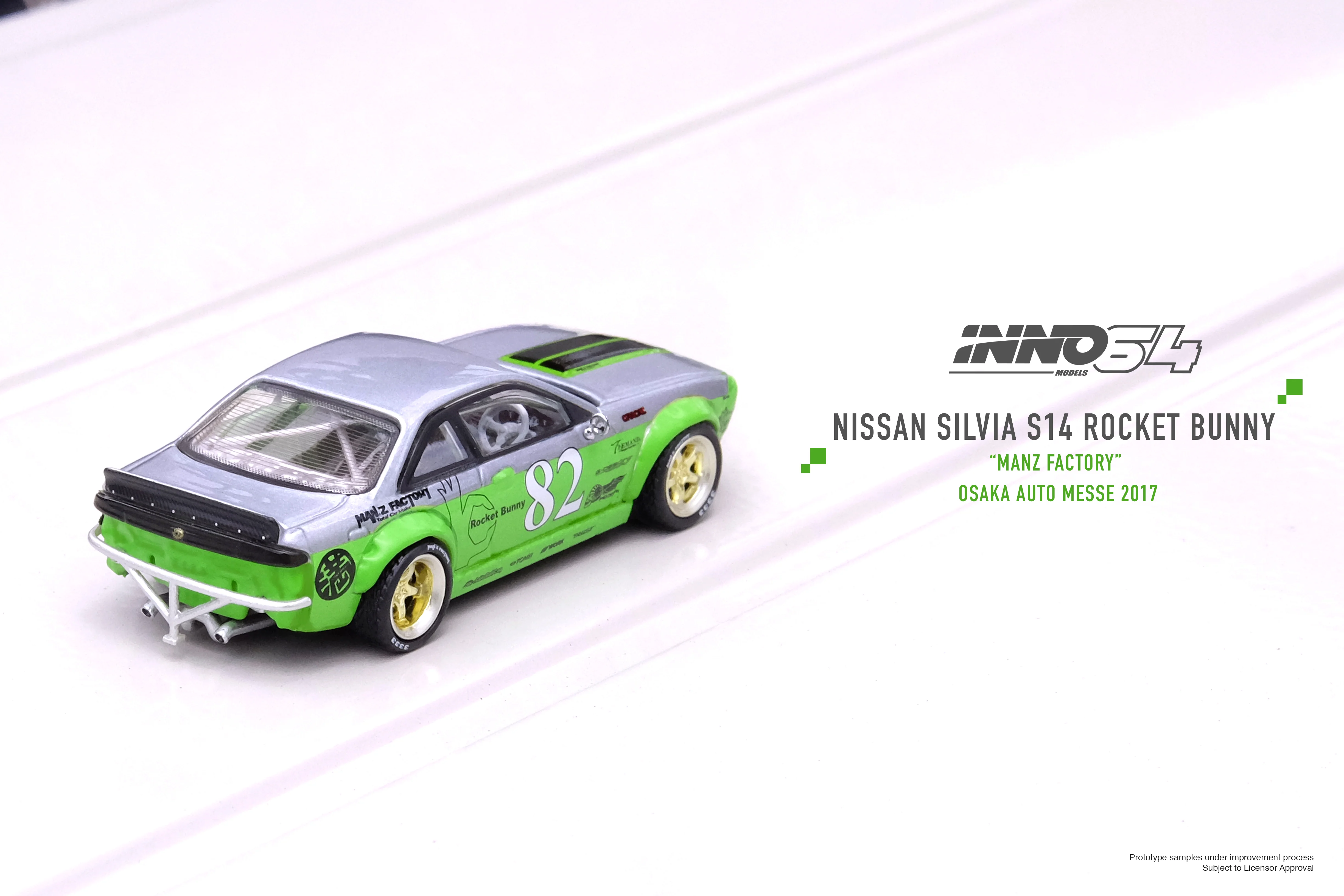 INNO64 1/64 NISSAN SILVIA S14 Rocket Bunny "Manz Factory" Osaka Auto Messe 2017 IN64-S14B-MFOAM - Image 3