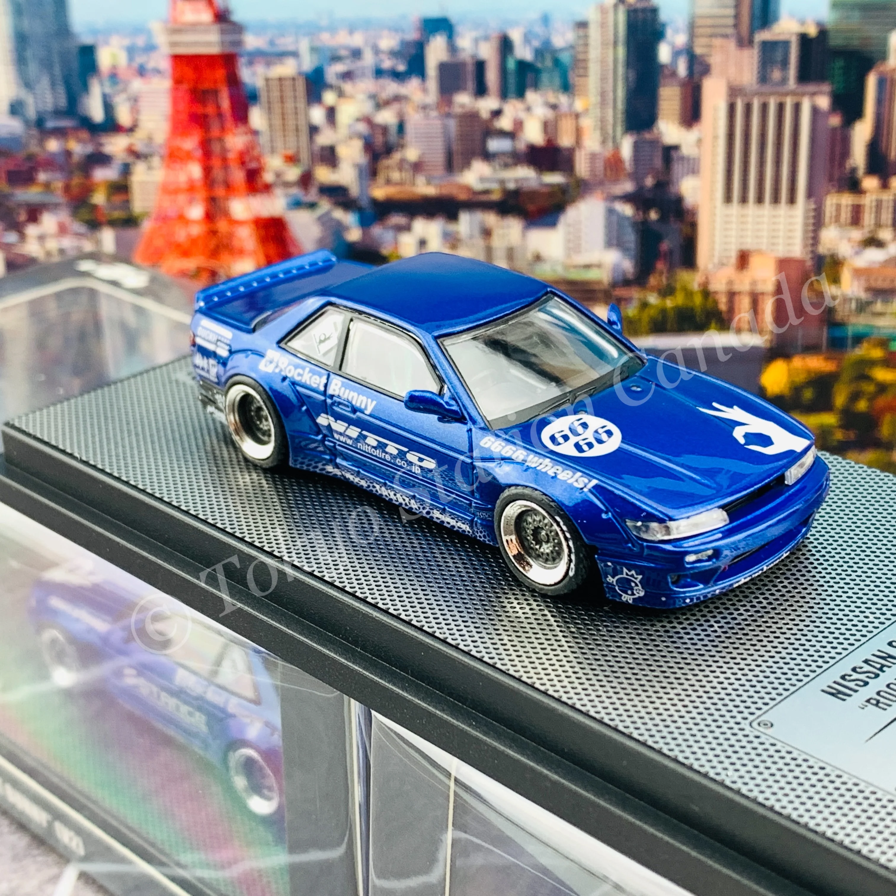 INNO64 1/64 NISSAN SILVIA S13 V2 PANDEM / ROCKET BUNNY Blue Metallic IN64-S13V2-BLUM - Image 5