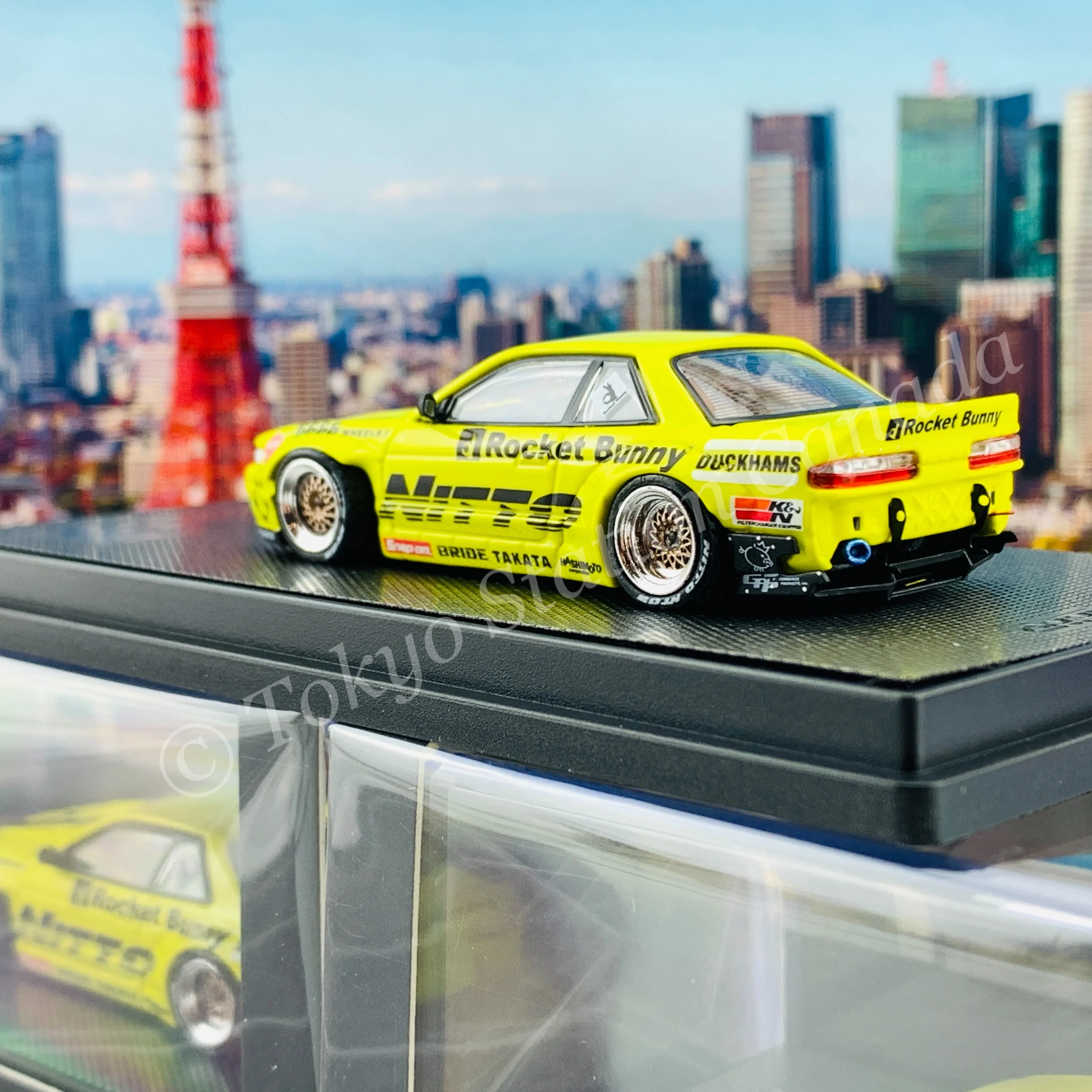 INNO64 1/64 NISSAN SILVIA S13 V2 PANDEM / ROCKET BUNNY  Light Yellow  IN64-S13V2-LIY - Image 4
