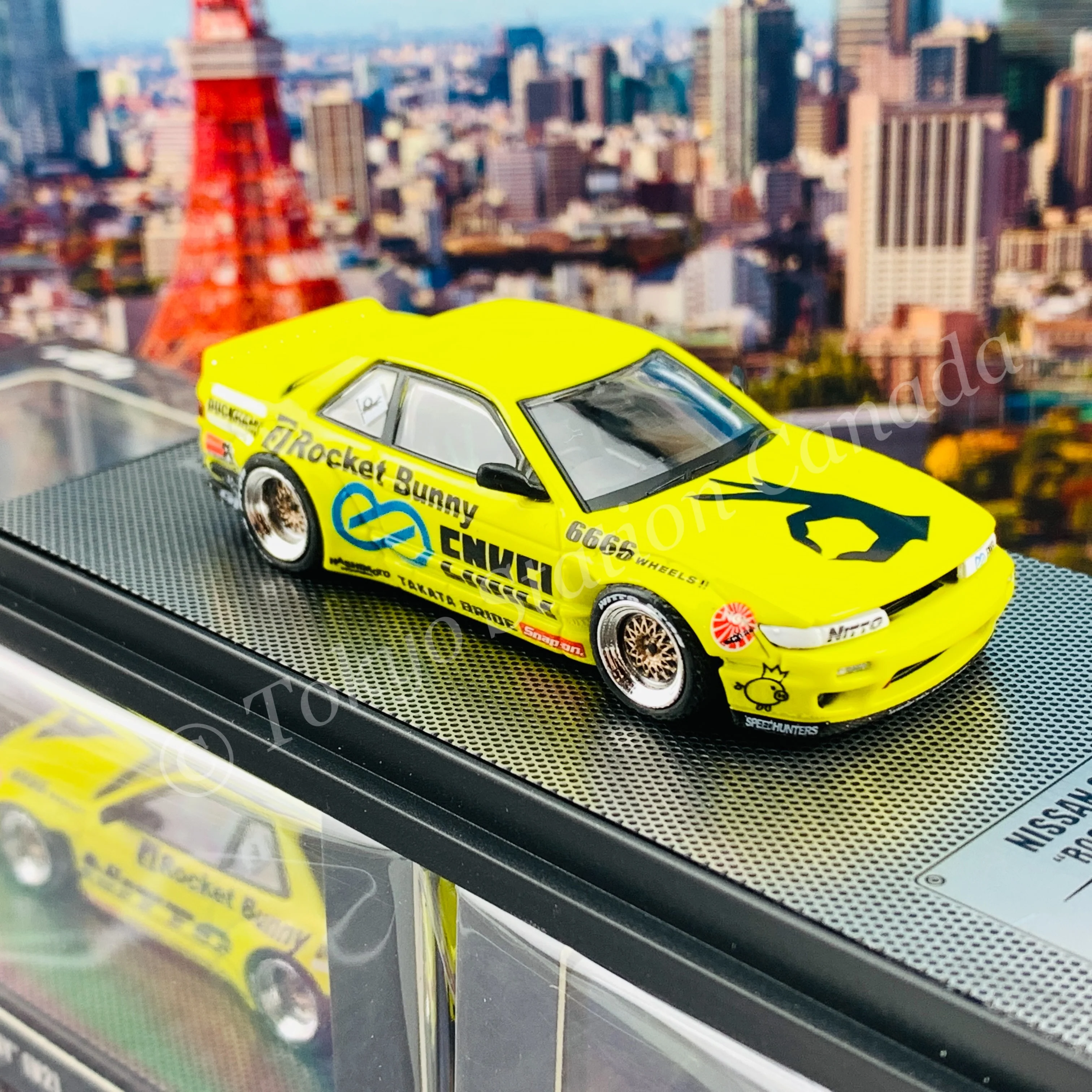 INNO64 1/64 NISSAN SILVIA S13 V2 PANDEM / ROCKET BUNNY  Light Yellow  IN64-S13V2-LIY - Image 5