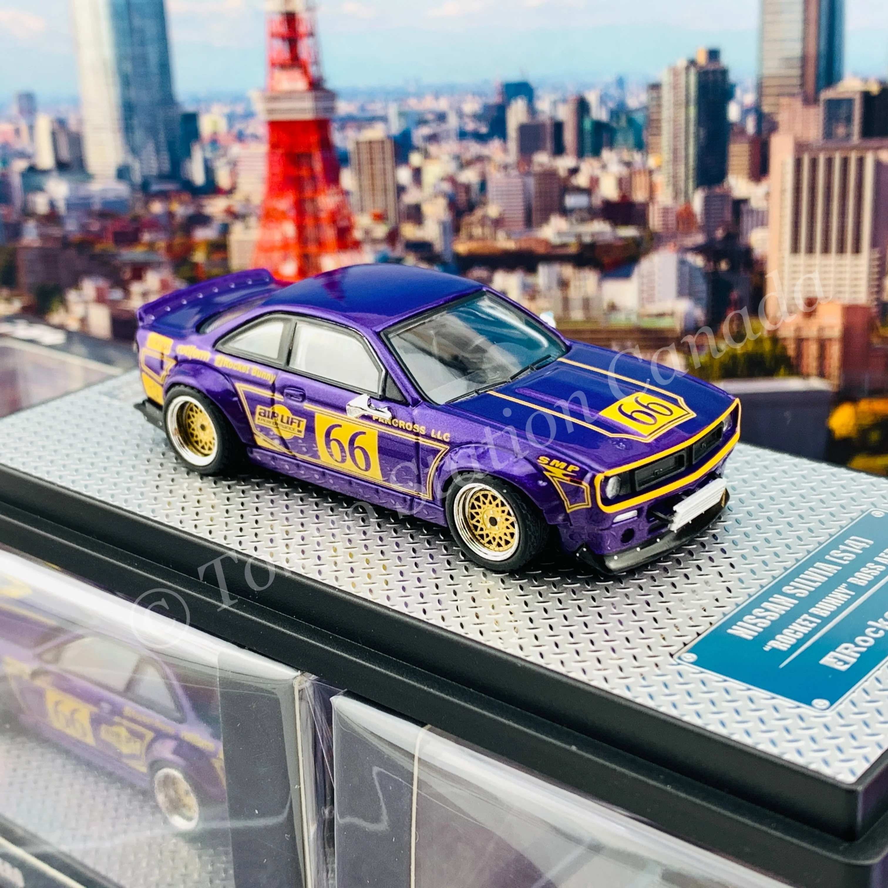 INNO64 1/64 NISSAN SILVIA S14 ROCKET BUNNY BOSS AERO Metallic Purple IN64-S14B-MP - Image 4