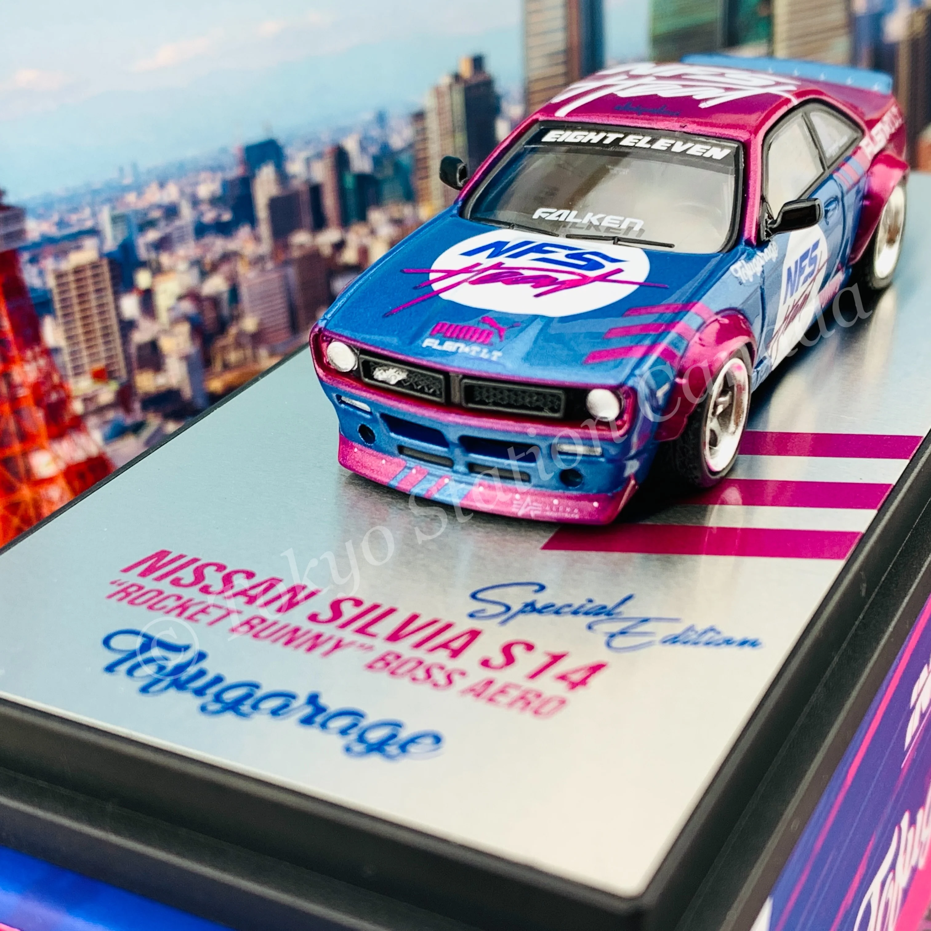 INNO64 1/64 NISSAN SIVIA S14 ROCKET BUNNY BOSS AERO "TOFUGARAGE" With Special Packaging IN64-S14B-NFS - Image 2