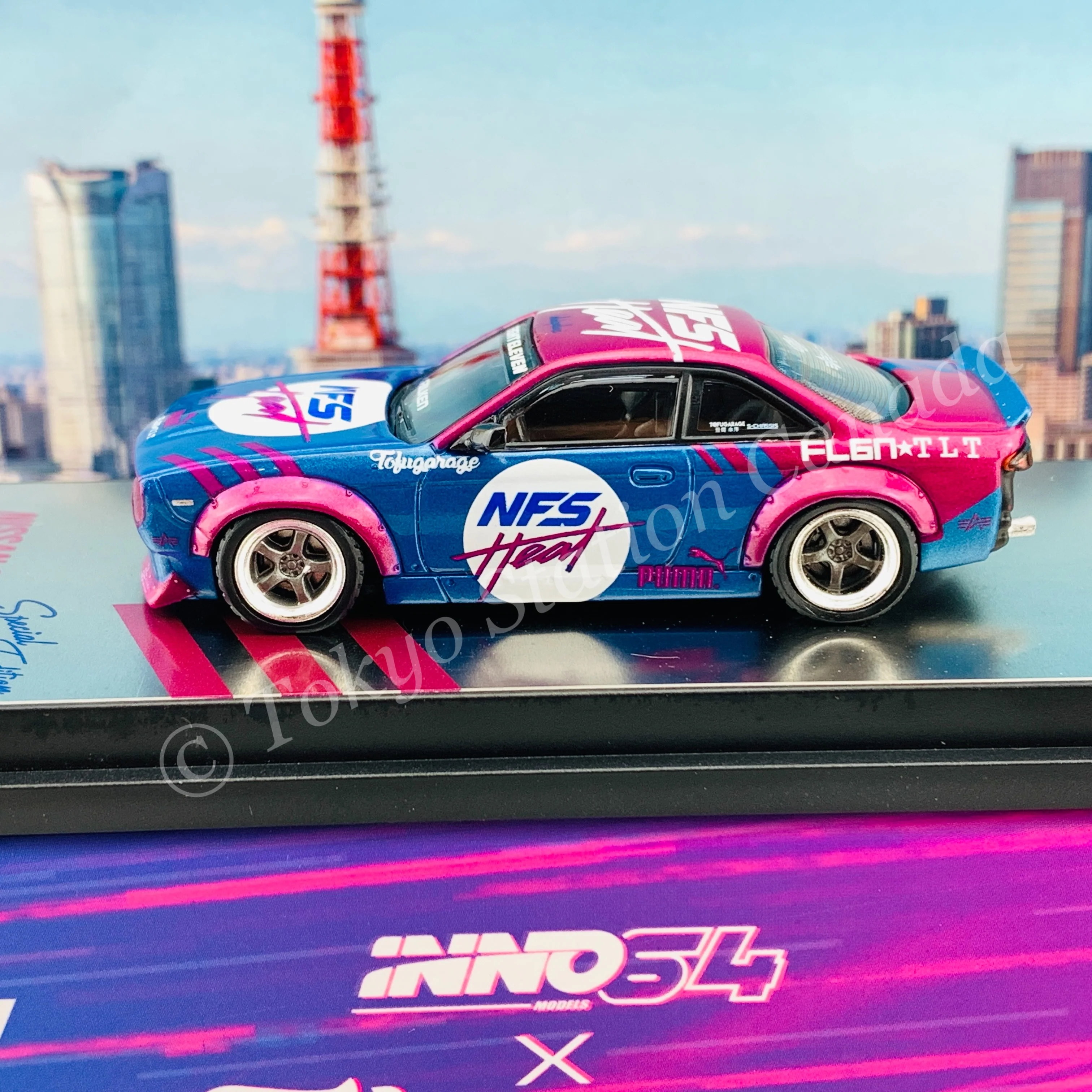 INNO64 1/64 NISSAN SIVIA S14 ROCKET BUNNY BOSS AERO "TOFUGARAGE" With Special Packaging IN64-S14B-NFS - Image 3