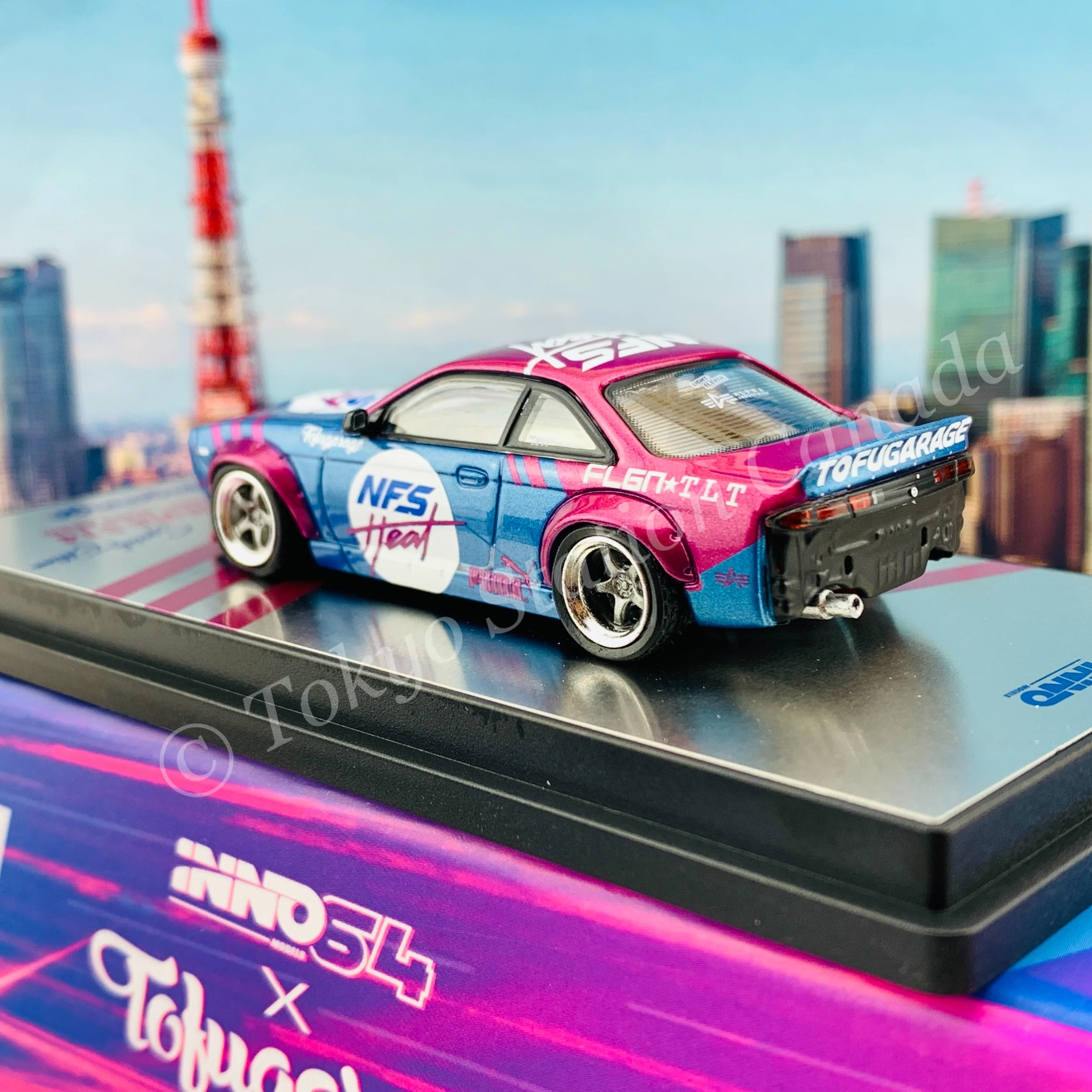 INNO64 1/64 NISSAN SIVIA S14 ROCKET BUNNY BOSS AERO "TOFUGARAGE" With Special Packaging IN64-S14B-NFS - Image 4