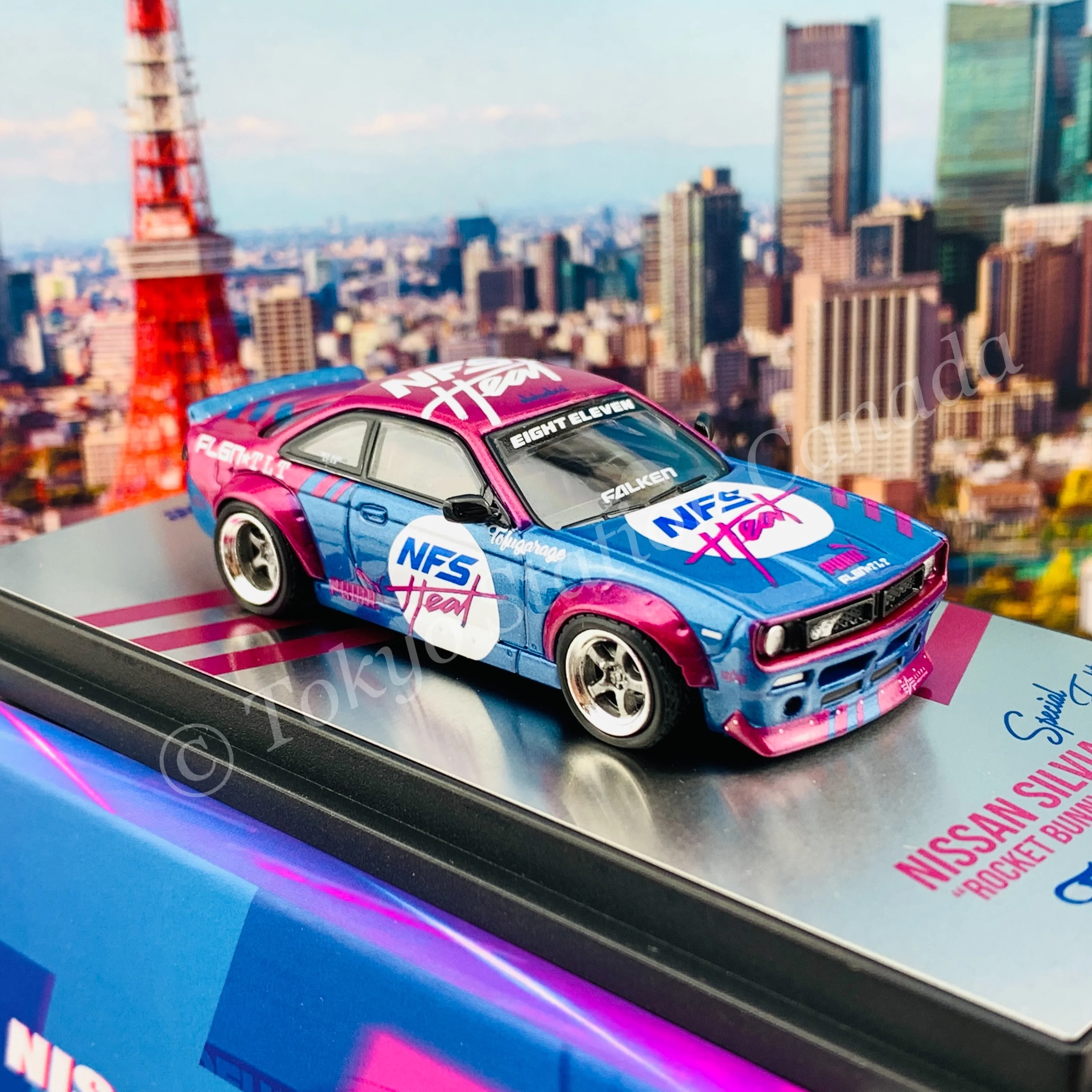 INNO64 1/64 NISSAN SIVIA S14 ROCKET BUNNY BOSS AERO "TOFUGARAGE" With Special Packaging IN64-S14B-NFS - Image 5