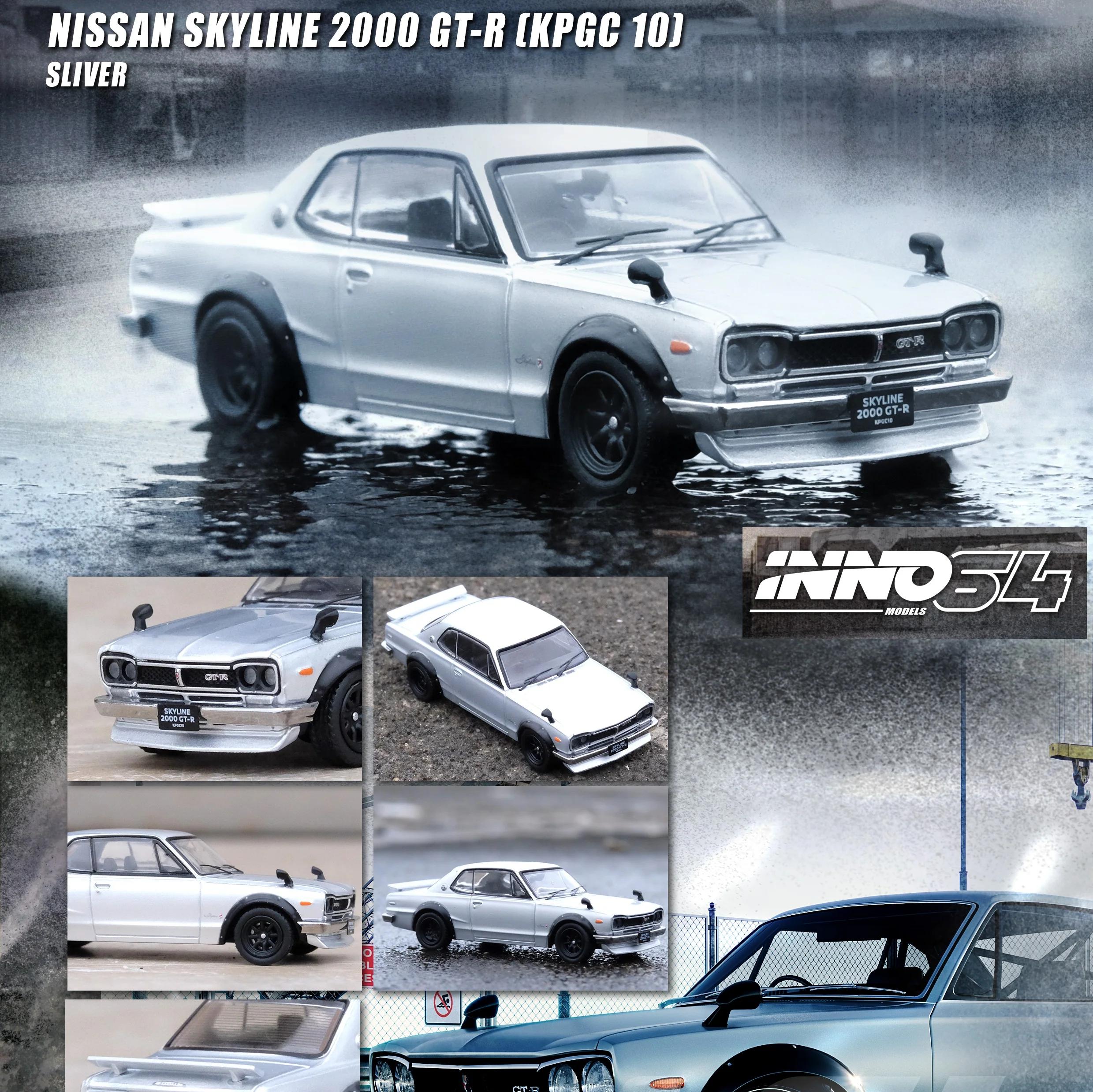 INNO64 1/64 NISSAN SKYLINE 2000 GT-R (KPGC10) Silver IN64-KPGC10-SIL