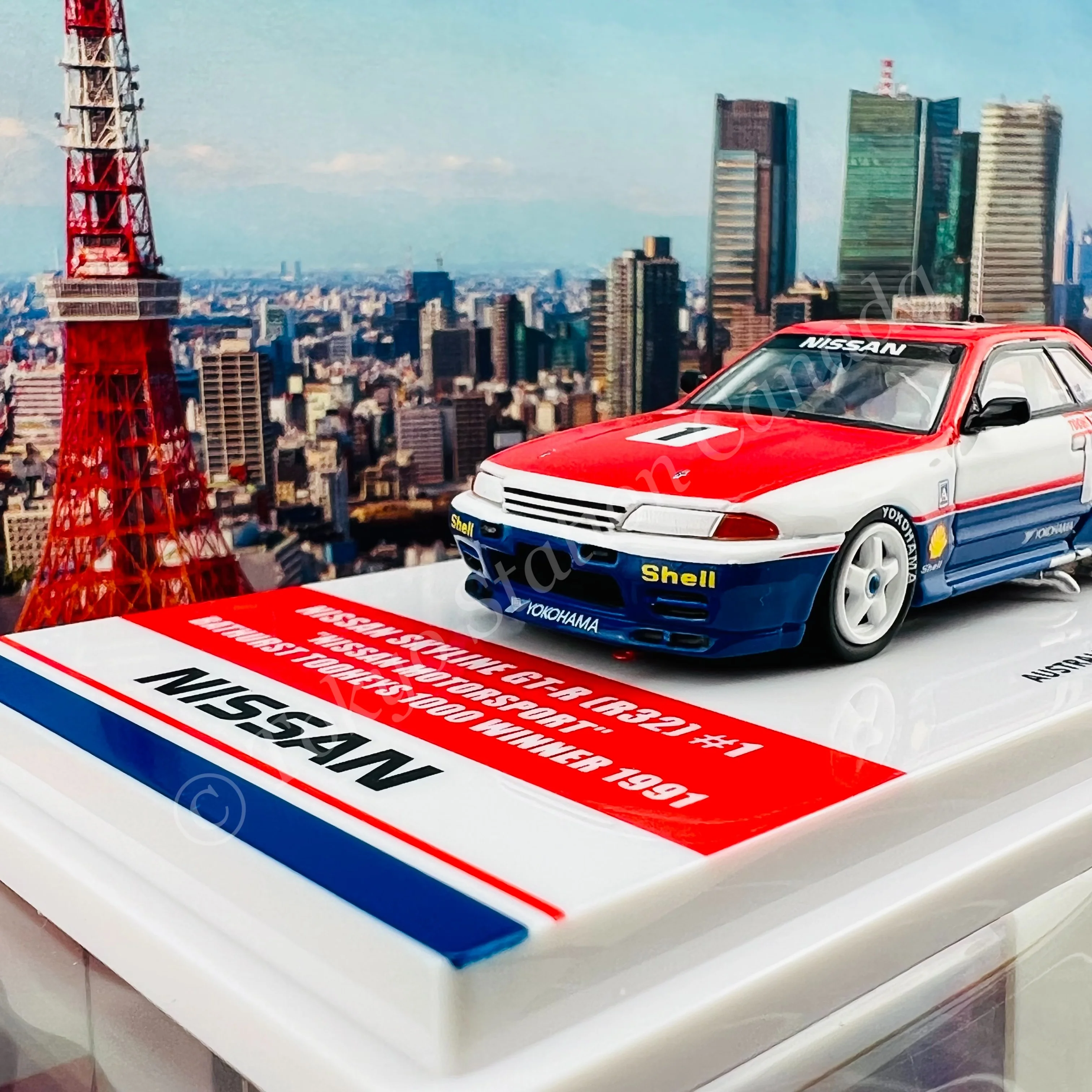 INNO64 1/64 NISSAN SKYLINE GT-R R32 #1 "NISSAN MOTORSPORT" Bathurst Tooheys 1000 Winner 1991 Jim Richards / Mark Skaife Australia Special Edition IN64-R32-1KT91 - Image 2