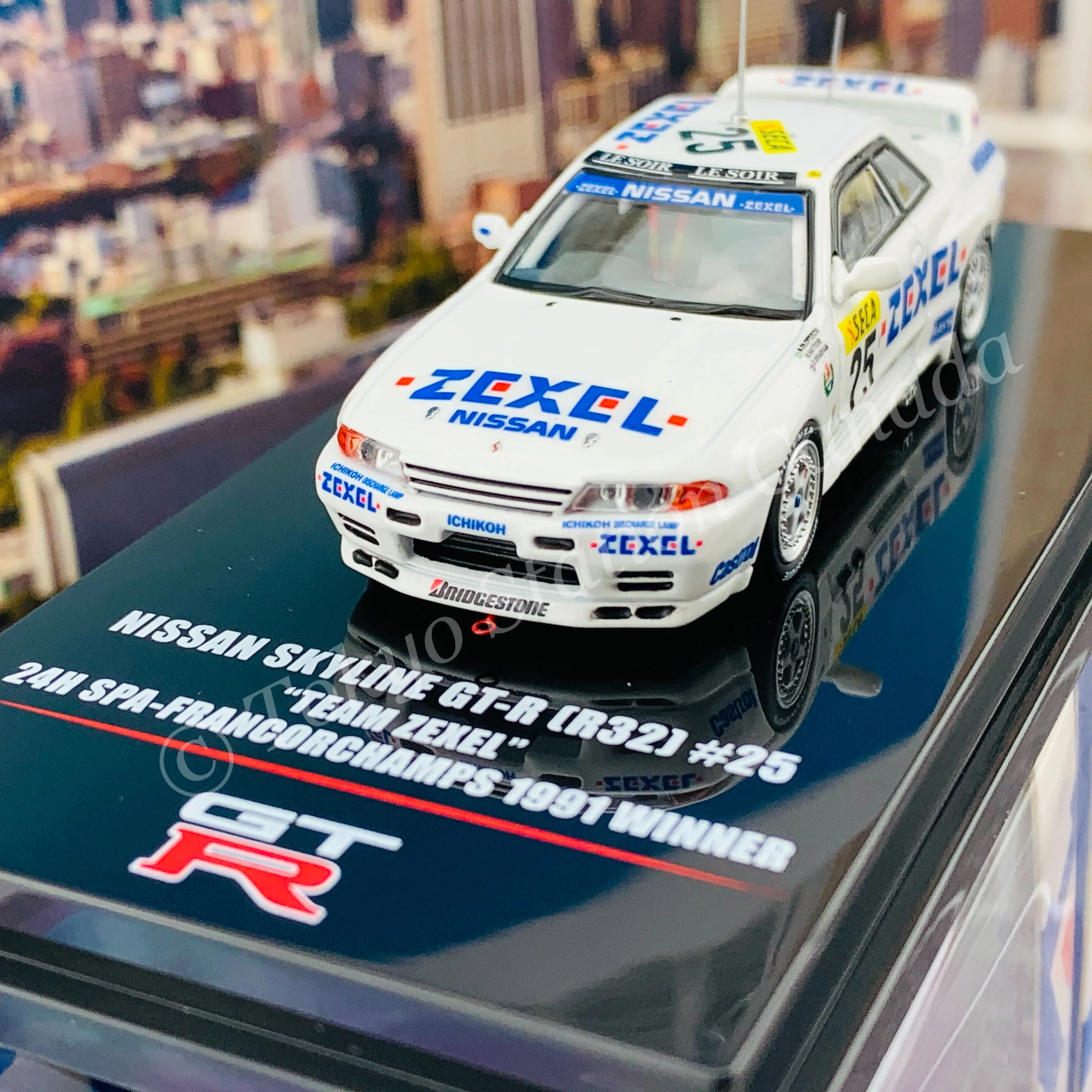 INNO64 1/64 NISSAN SKYLINE GT-R (R32) #25 "Team ZEXEL"  24hr Spa Francorchamps 1991 Winner  IN64-R32-ZEX91 - Image 2