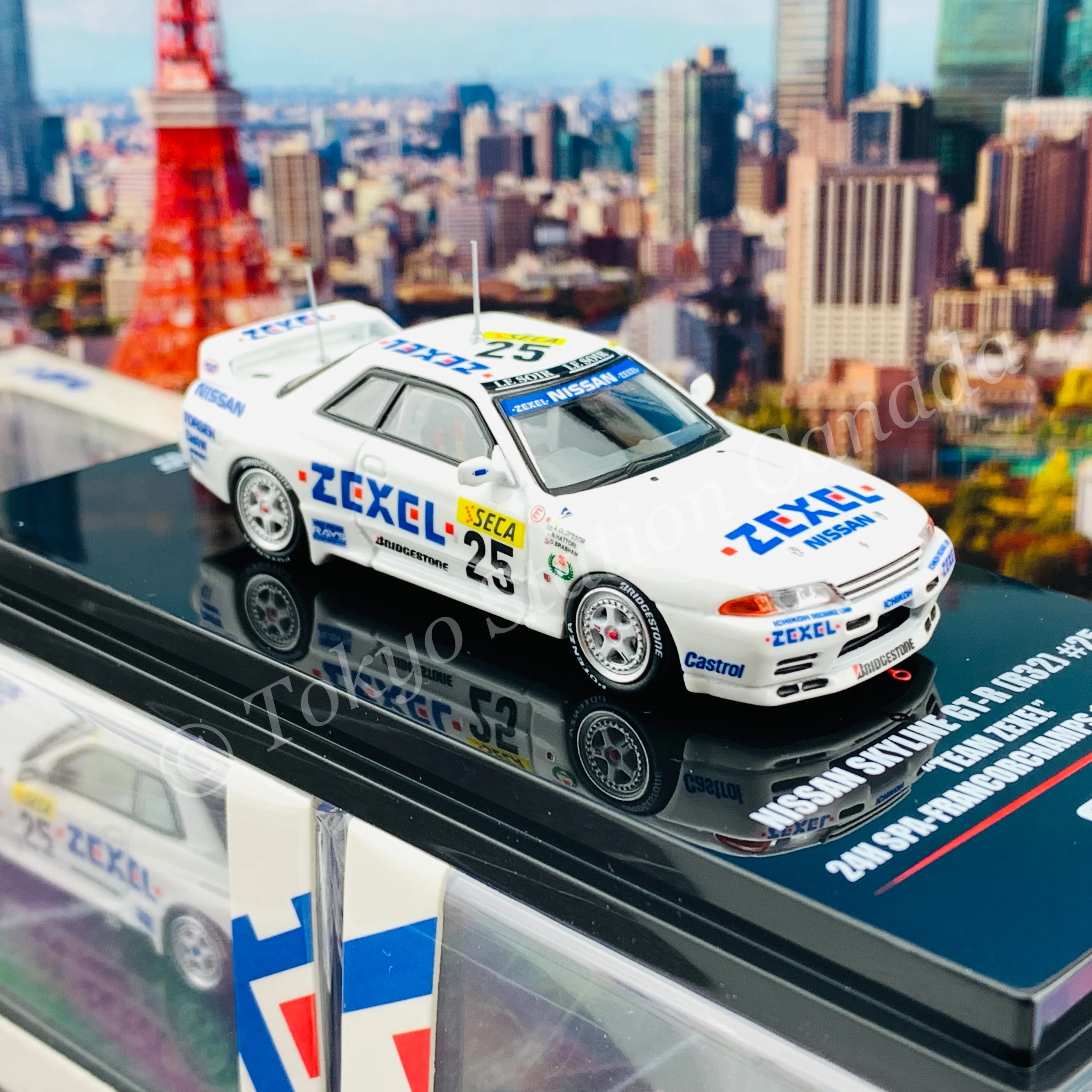 INNO64 1/64 NISSAN SKYLINE GT-R (R32) #25 "Team ZEXEL"  24hr Spa Francorchamps 1991 Winner  IN64-R32-ZEX91 - Image 5