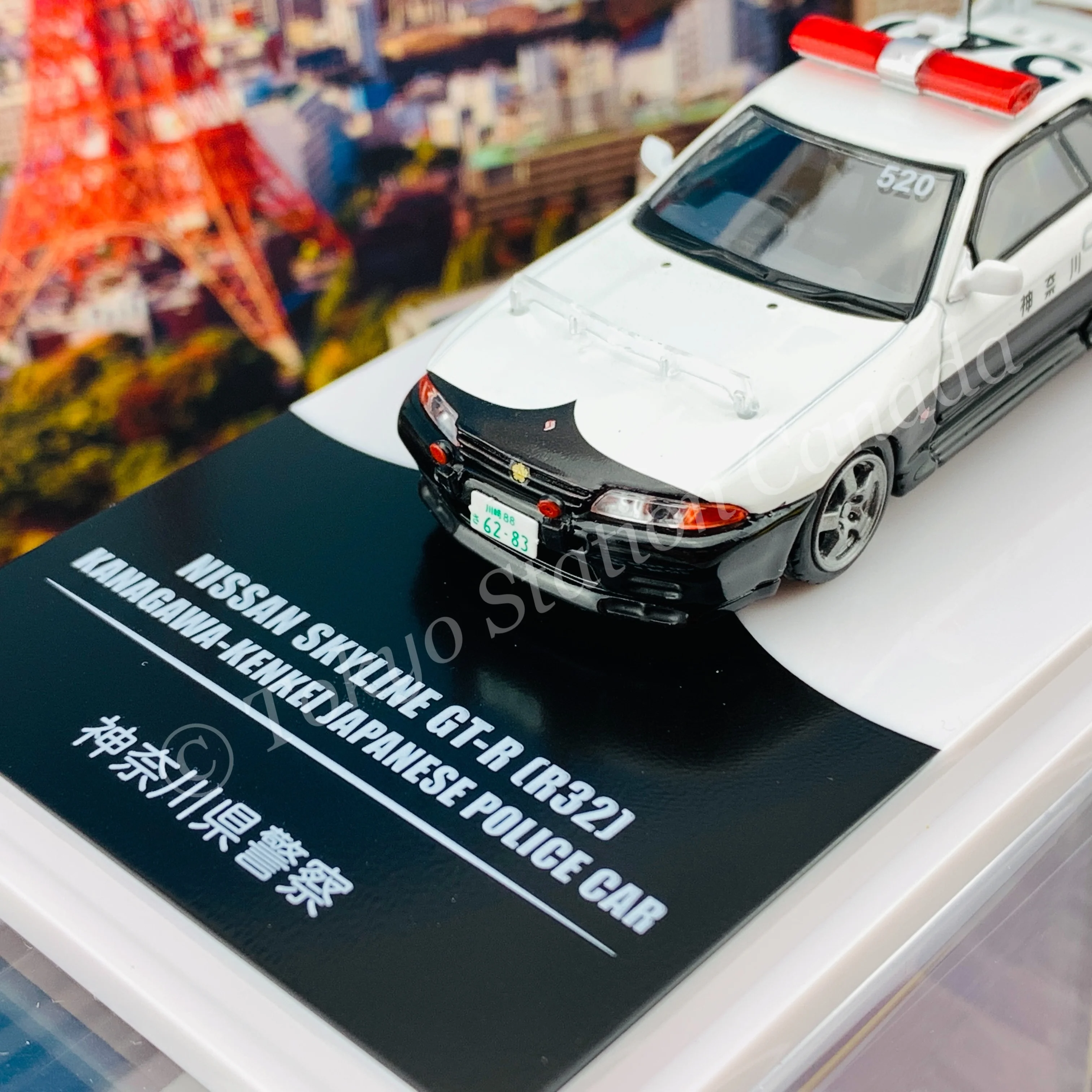 INNO64 1/64 NISSAN SKYLINE GT-R (R32) KANAGAWA-KENKEI Japanese Police car IN64-R32-JPPC - Image 3
