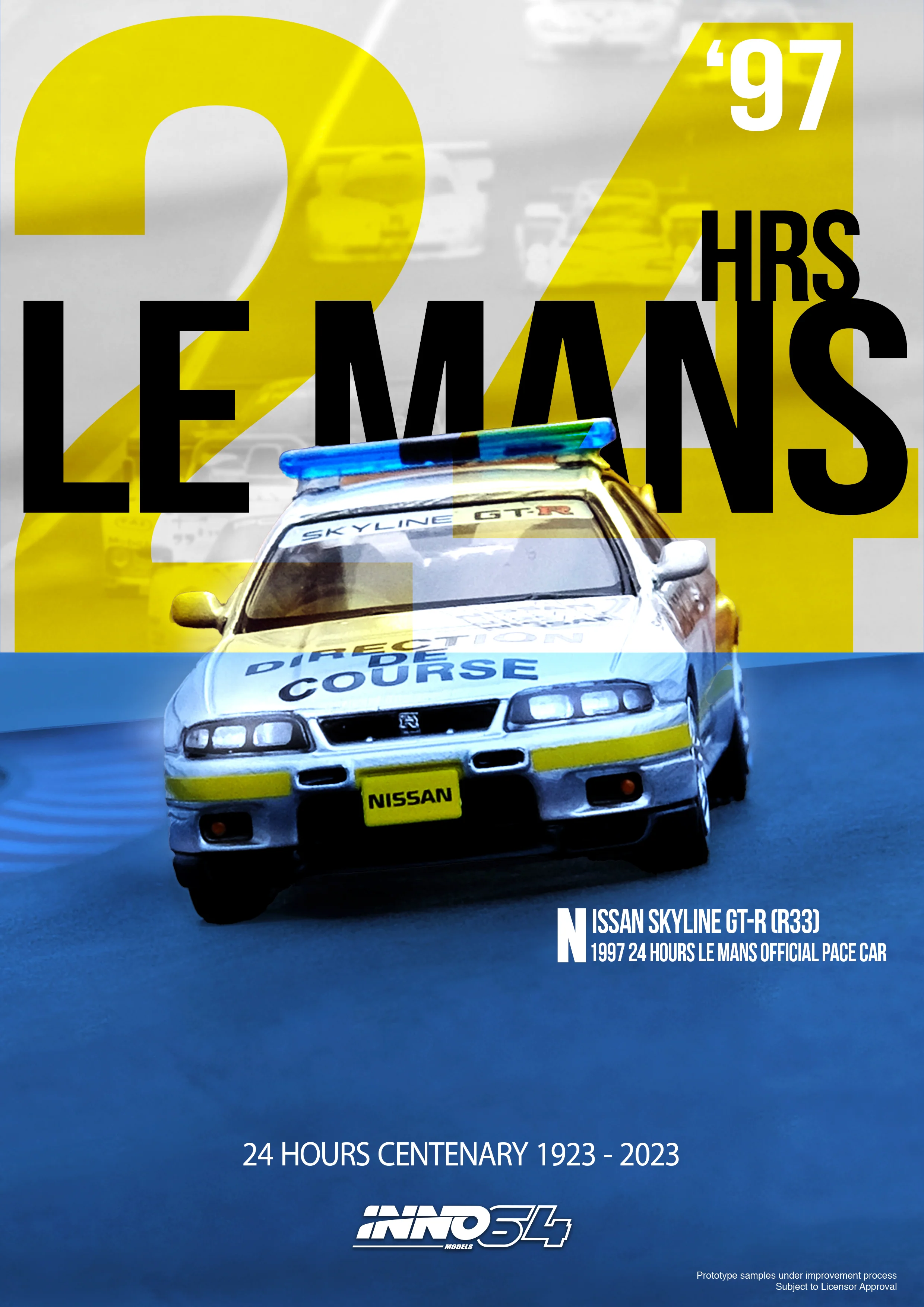 INNO64 1/64 NISSAN SKYLINE GT-R (R33) 24 Hours Le Mans Offical Pace Car 1997 IN64-R33-LMPC - Image 2