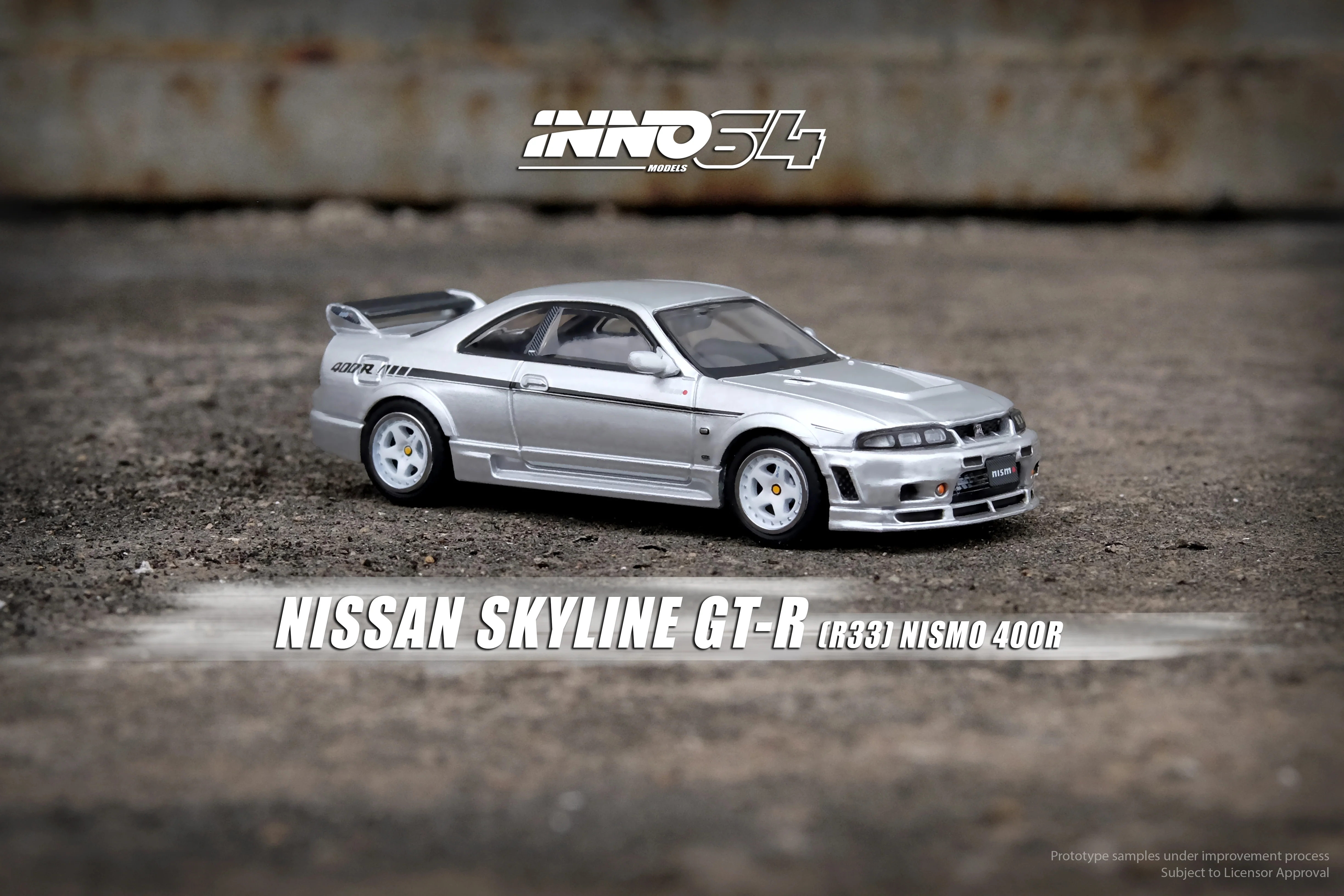 INNO64 1/64 NISSAN SKYLINE GT-R (R33) NISMO 400R Sonic Silver IN64-400R-SIL - Image 2