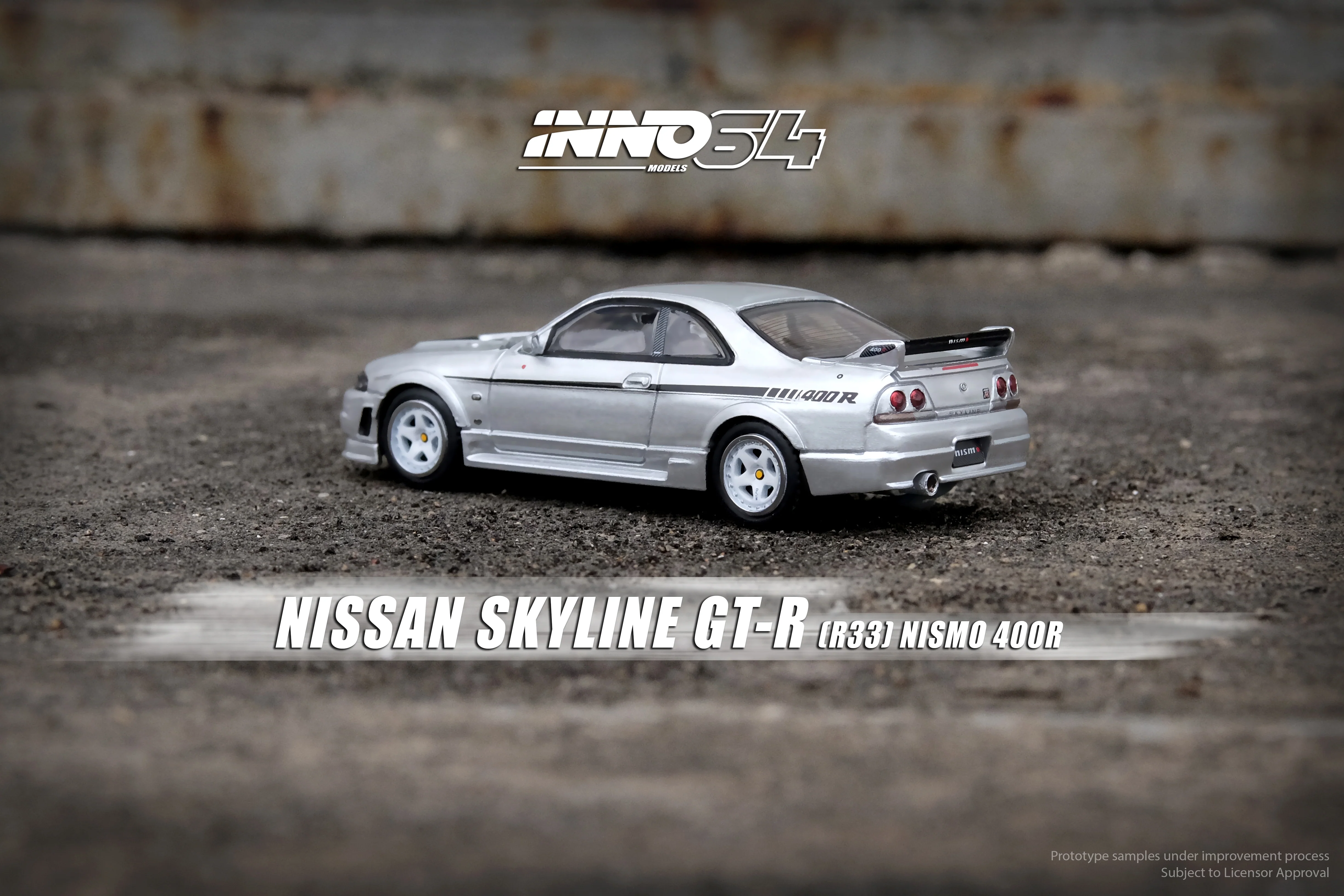 INNO64 1/64 NISSAN SKYLINE GT-R (R33) NISMO 400R Sonic Silver IN64-400R-SIL - Image 3