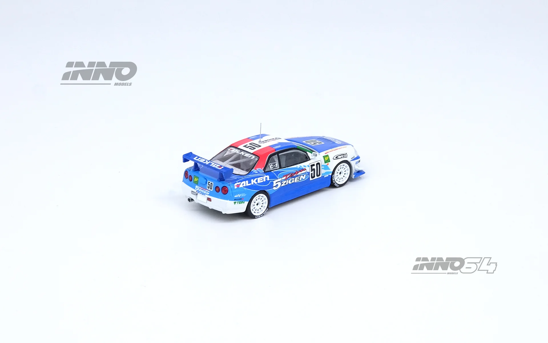 INNO64 1/64 NISSAN SKYLINE GT-R (R34) #50 "5ZIGEN FALKEN" Super Taikyu 2000 N1 Championship Winner IN64-R34-5ZFAL - Image 4