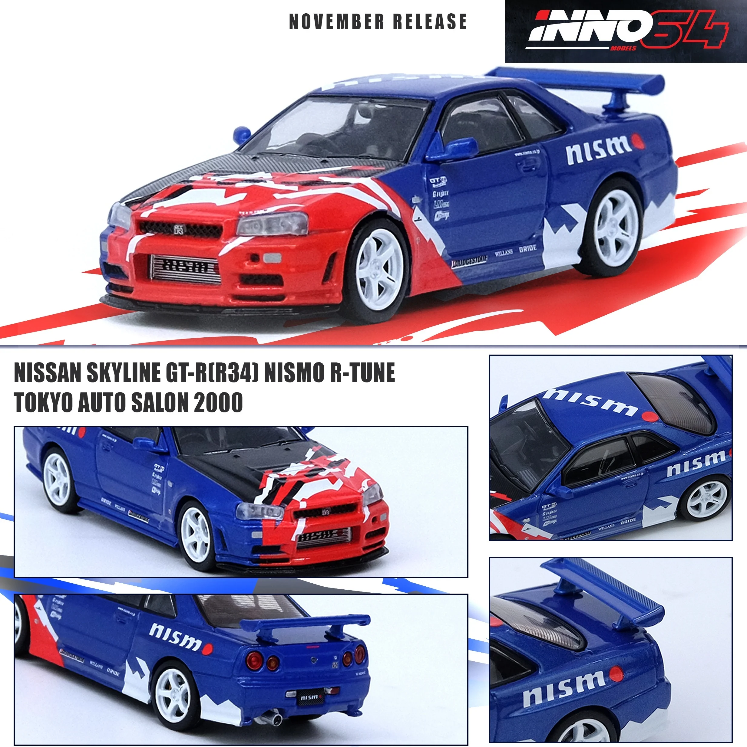 INNO64 1/64 NISSAN SKYLINE GT-R (R34) NISMO R-TUNE Concept Tokyo Auto Salon 2000 IN64-R34RT-TAS - Image 2