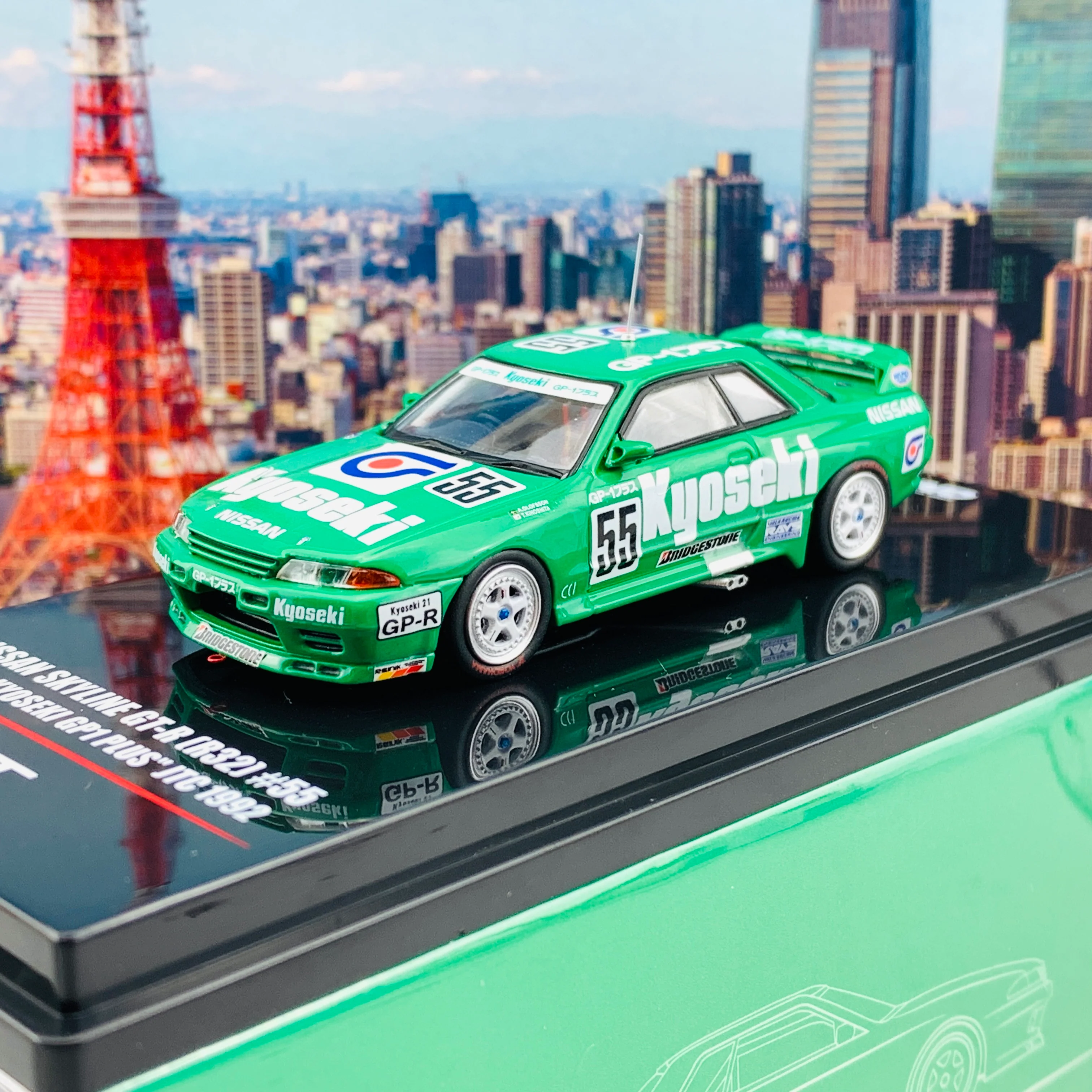 INNO64 1/64 NISSAN SKYLINE GTR R32 #55 "NIKKO KYOSEKI GP1 Plus" JTC 1992  IN64-R32-NK92 - Image 2