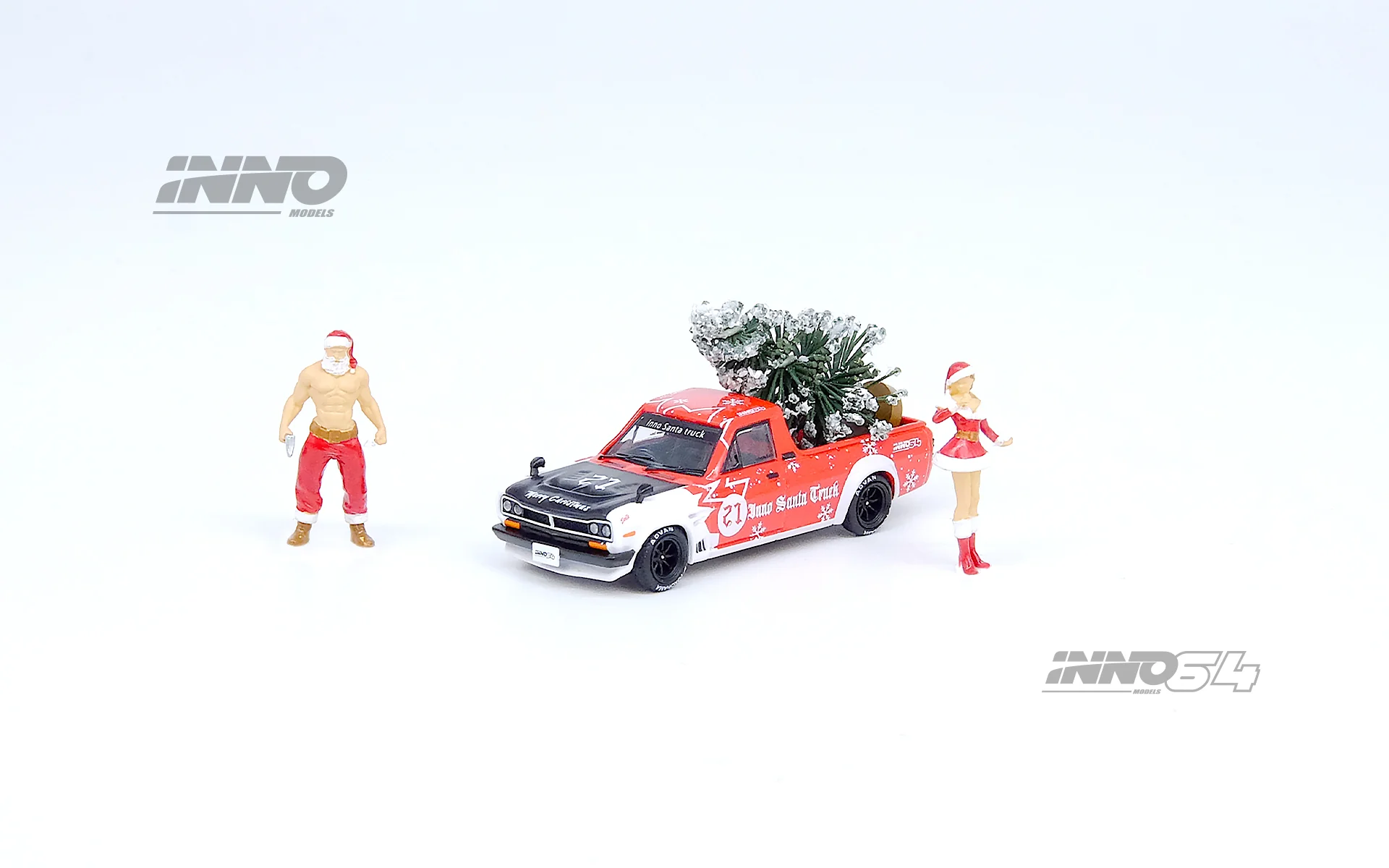 INNO64 1/64 NISSAN SUNNY HAKOTORA "INNO SANTA TRUCK 2021"  2021 X'Mas Special Edtion IN64-HKT-XMAS21 - Image 2