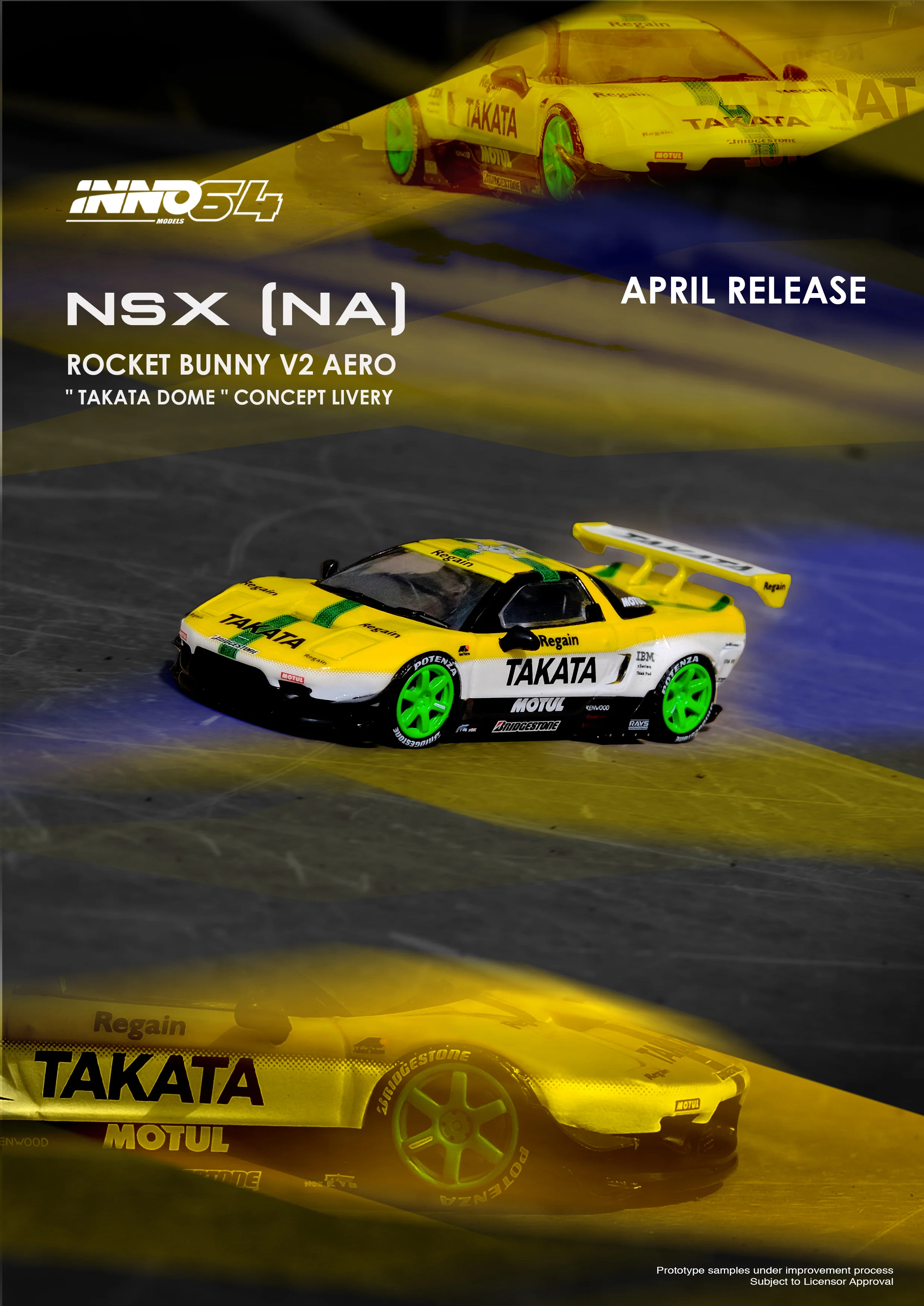 INNO64 1/64 NSX (NA1) ROCKET BUNNY V2 AERO "TAKATA DOME" Concept Livery IN64-NSXP-TKT - Image 3