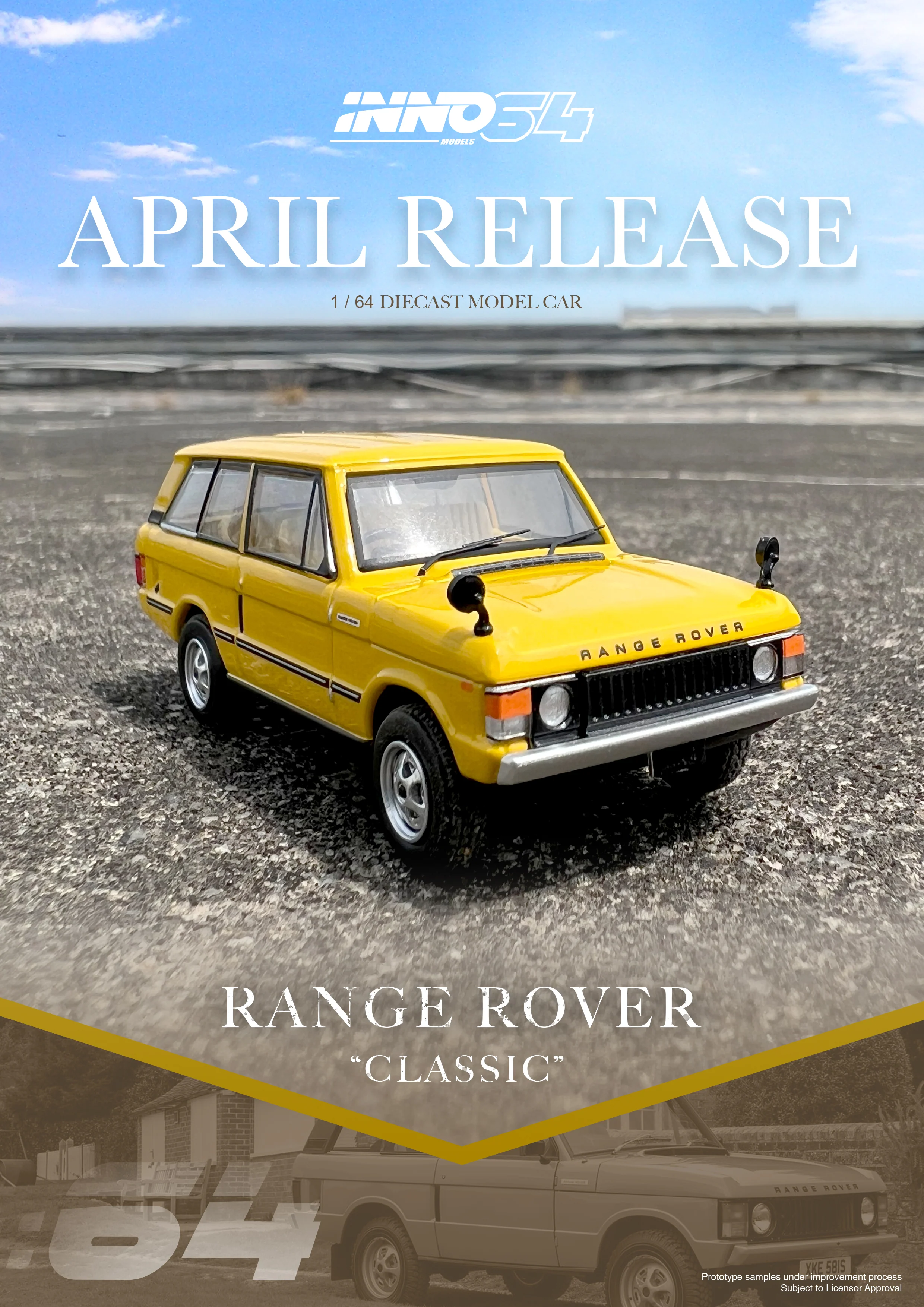 INNO64 1/64 RANGE ROVER "CLASSIC" Sanglow Yellow IN64-RRC-SGYL - Image 2