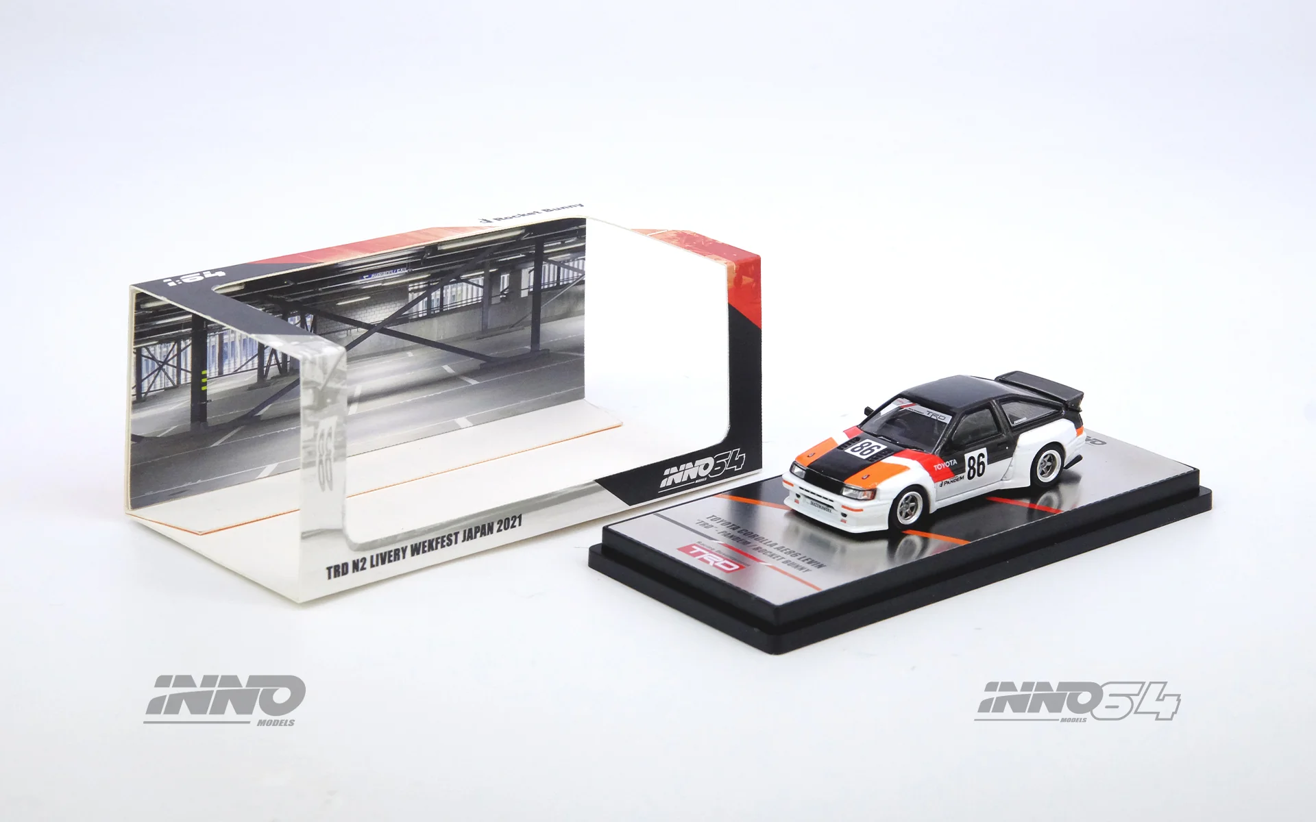 INNO64 1/64 TOYOTA AE86 Levin "INAZUMA WORX" PANDEM / ROCKET BUNNY IN64-AE86LP-IWORX - Image 3