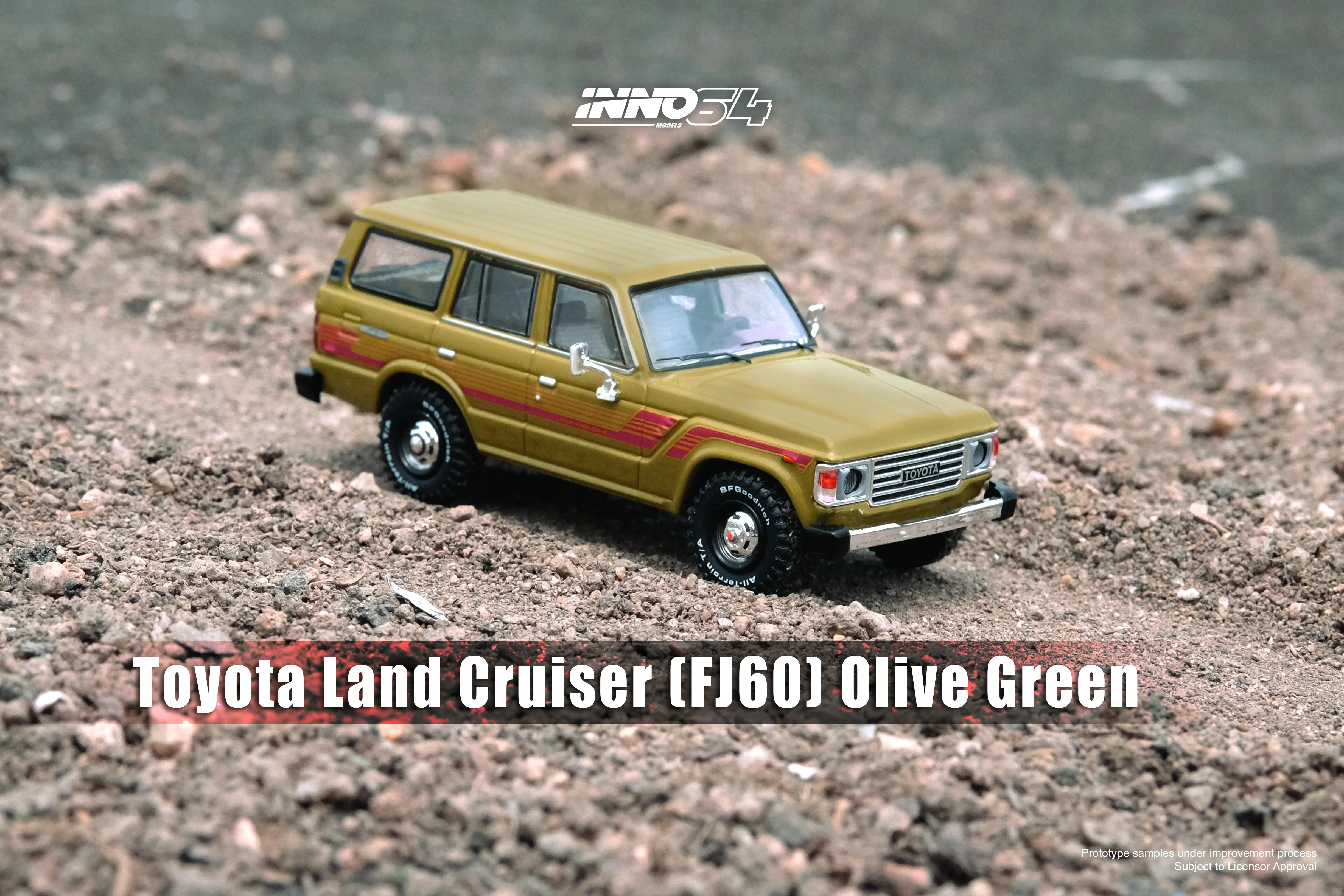 INNO64 1/64 TOYOTA LAND CRUISER FJ60 Olive Green IN64-FJ60-OLGR - Image 4