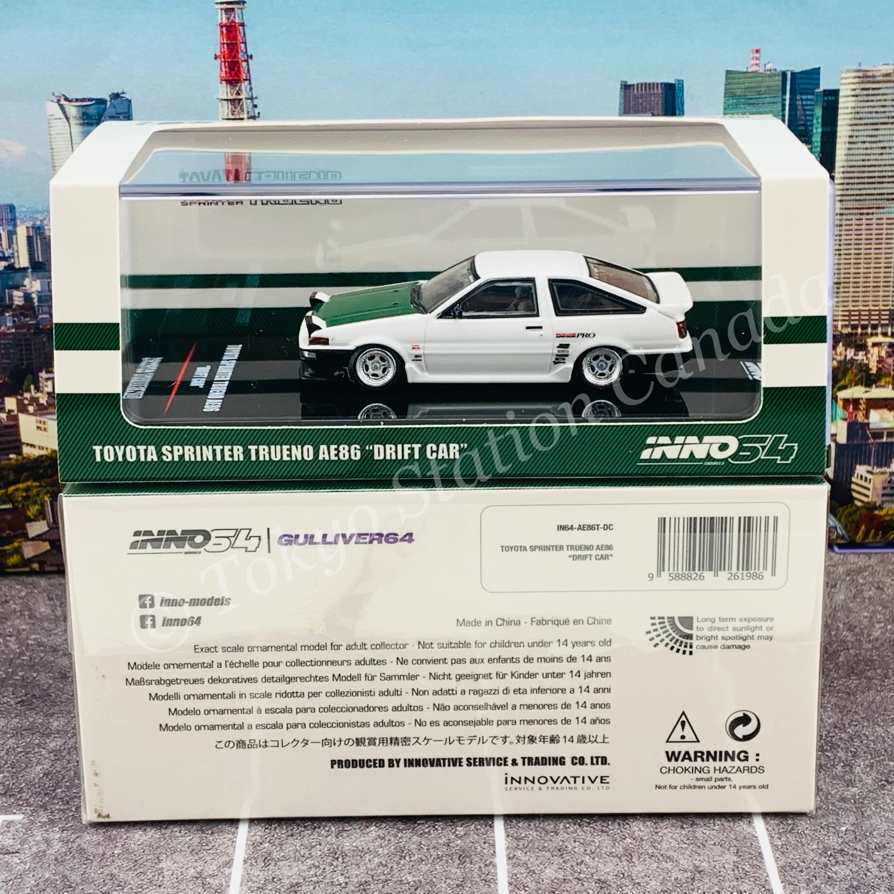 INNO64 1/64 TOYOTA SPRINTER TRUENO AE86 Drift Car IN64-AE86T-DC - Image 6
