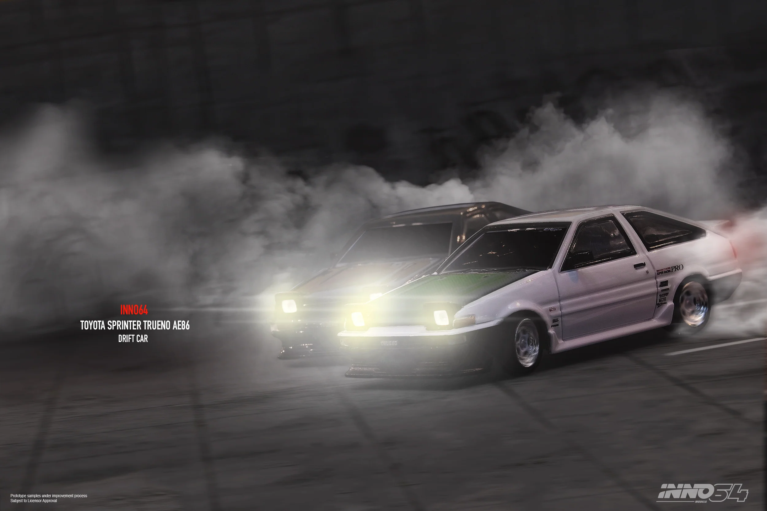 INNO64 1/64 TOYOTA SPRINTER TRUENO AE86 Drift Car IN64-AE86T-DC - Image 7