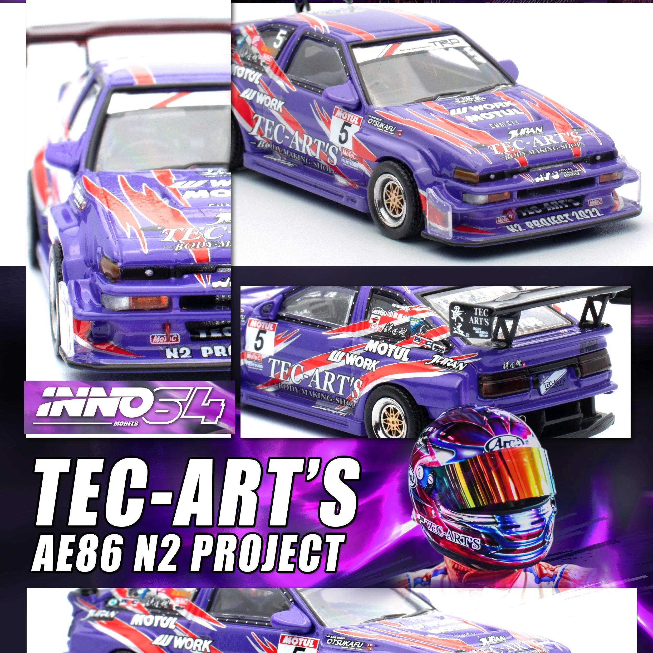 INNO64 1/64 TOYOTA SPRINTER TRUENO AE86 N2 PROJECT BY Tec-Art's IN64-AE86N2-TECART - Image 3