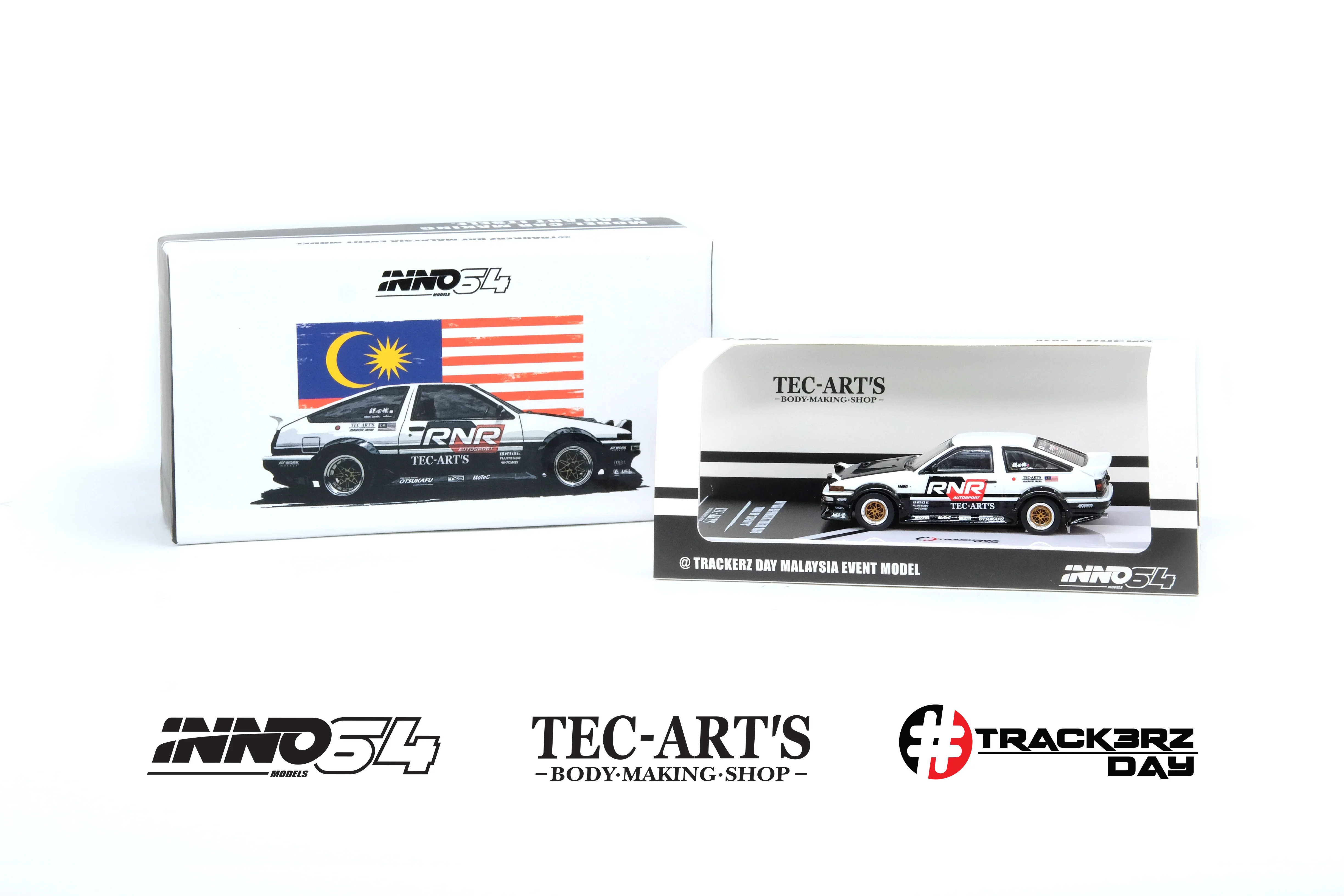 INNO64 1/64 Toyota SPRINTER TRUENO AE86 Tuned by "TEC-ART'S" @TRACKERZ DAY MALAYSIA EVENT MODEL IN64-AE86T-TECARTS - Image 3