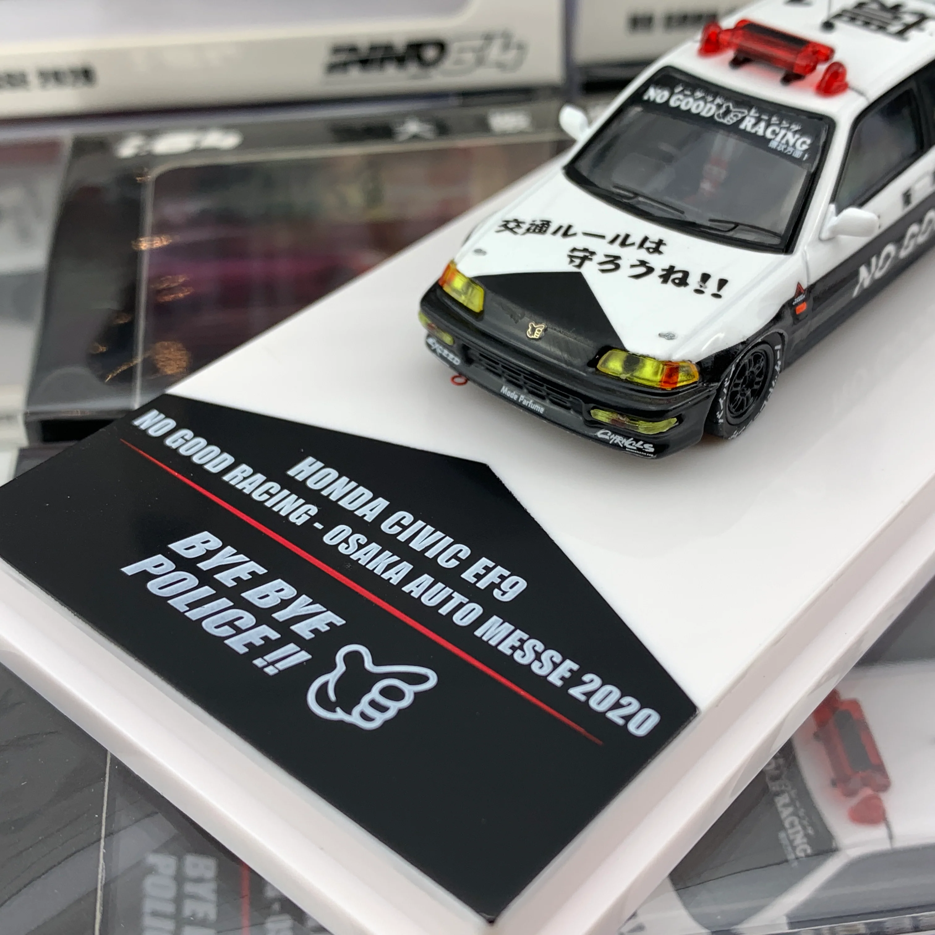 INNO64 1/64 JDM Collection 06 HONDA CIVIC EF9 Kanjo Style "BYE BYE POLICE" Osaka Auto Messe 2020 IN64-EF9-JDM06 - Image 3