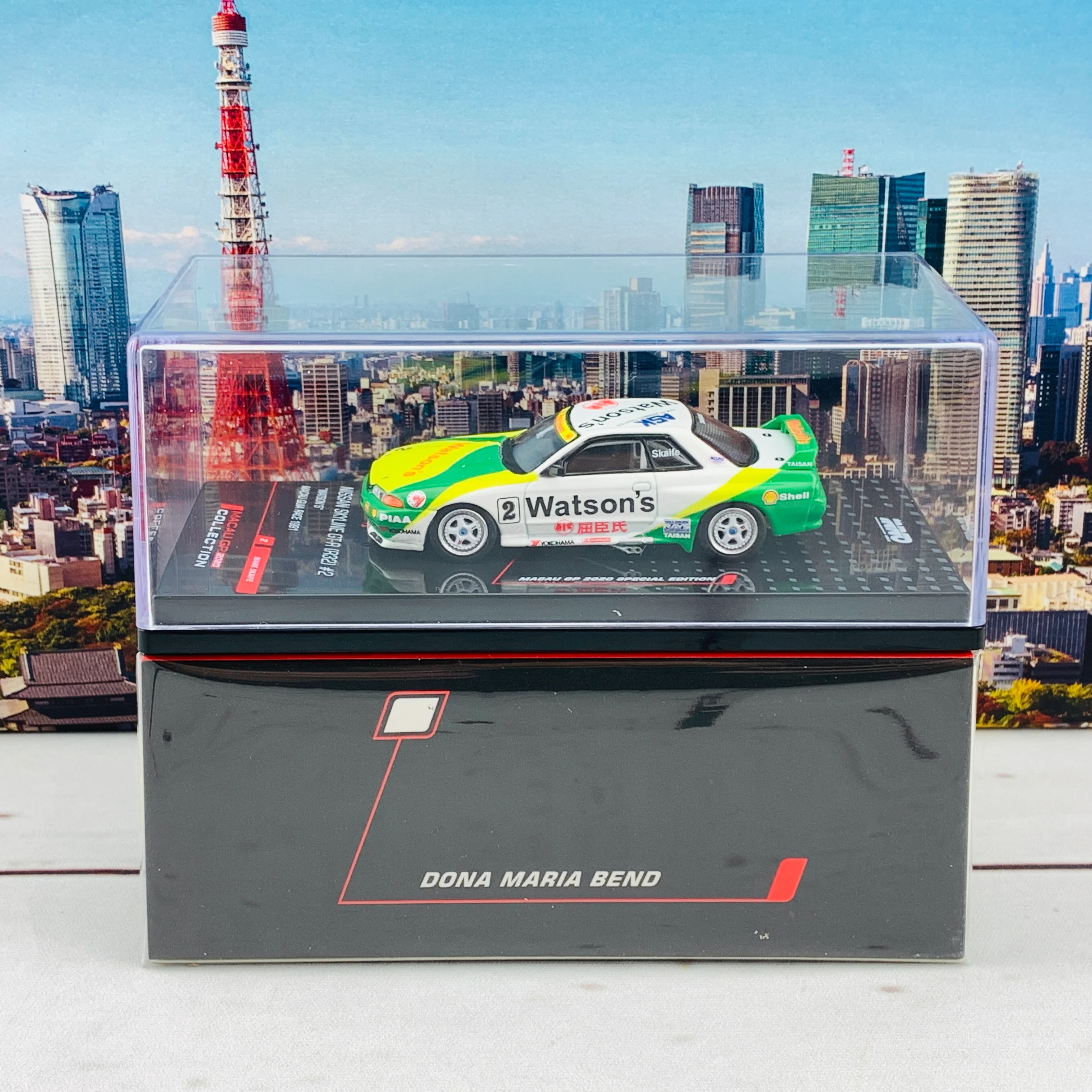INNO64 MACAU GP 2020 COLLECTION NISSAN SKYLINE GT-R (R32) #2  "WATSON'S" Macau Guia Rce 1991 MARK SKAIFE IN64-R32-MGP20WS - Image 6