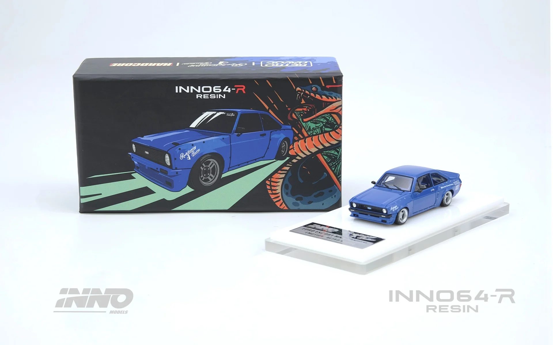 INNO64R 1/64 RESIN FORD ESCORT MK2 PANDEM "EMOTION" RETRO HAVOC Blue IN64R-MK2P-BLUE - Image 2