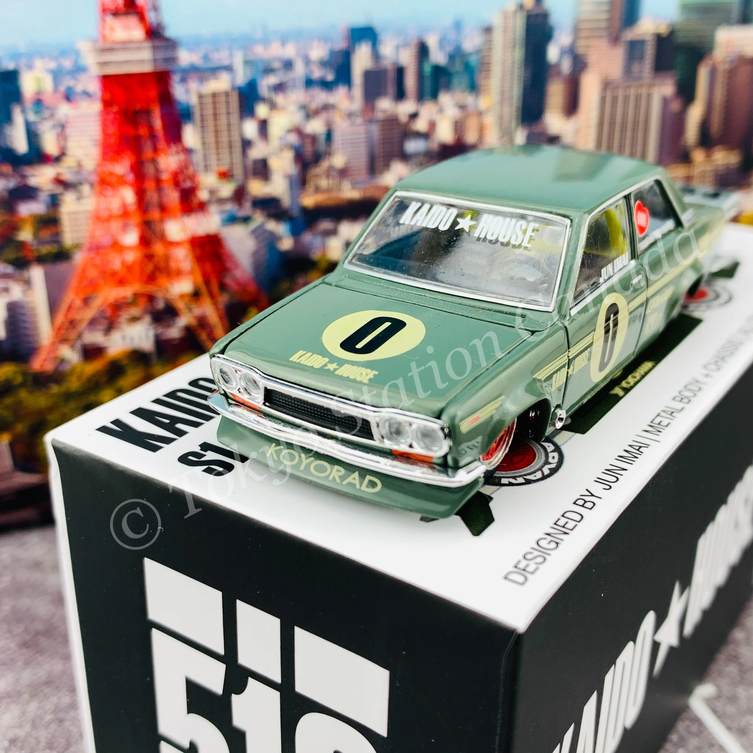 KaidoHouse x MiniGT 1/64 Datsun 510 Pro Street OG Green LHD KHMG001 - Image 3