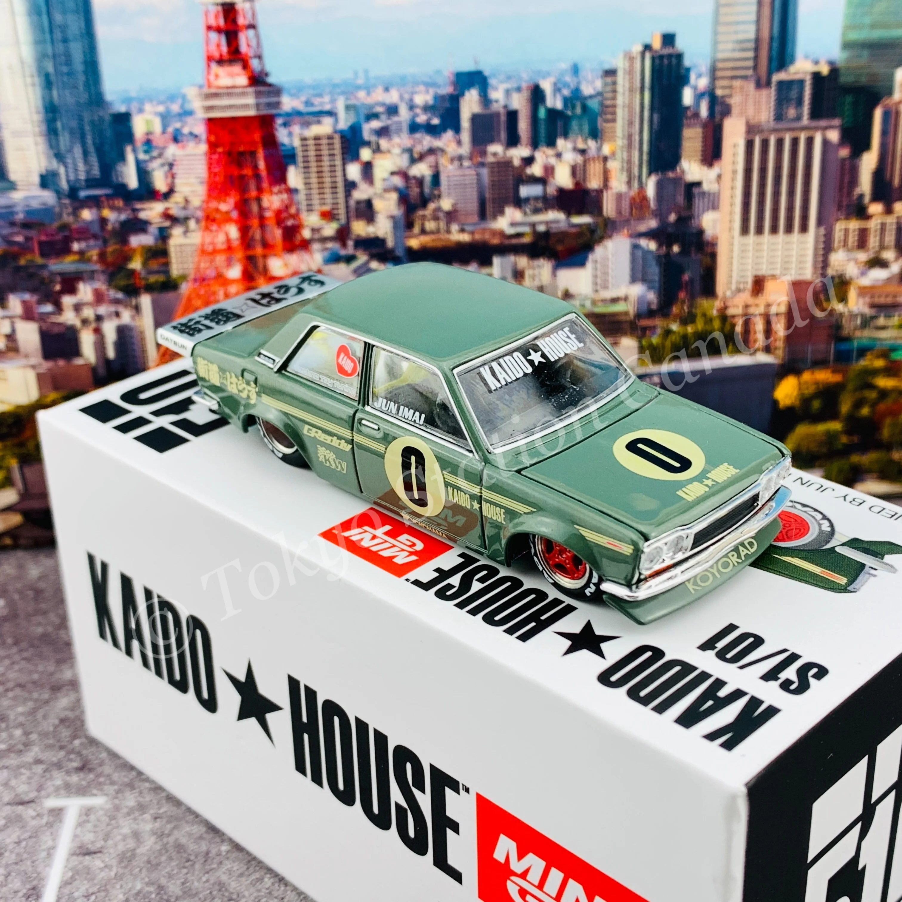 KaidoHouse x MiniGT 1/64 Datsun 510 Pro Street OG Green LHD KHMG001 - Image 6