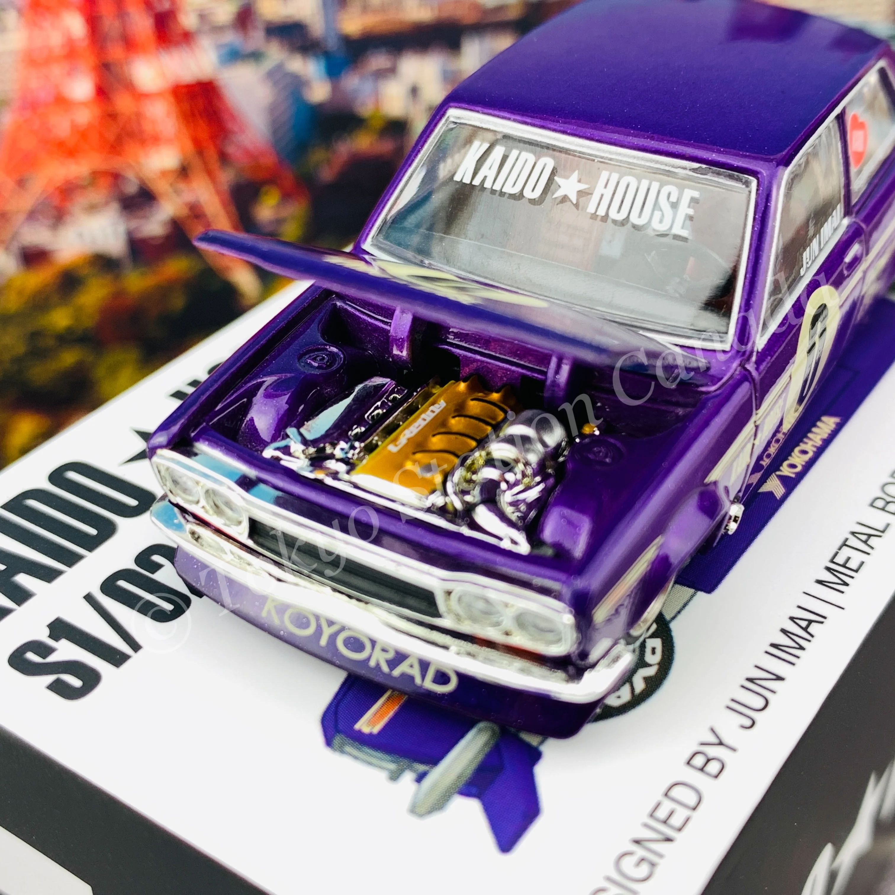 KaidoHouse x MiniGT 1/64 Datsun 510 Pro Street OG Purple LHD KHMG002 - Image 3