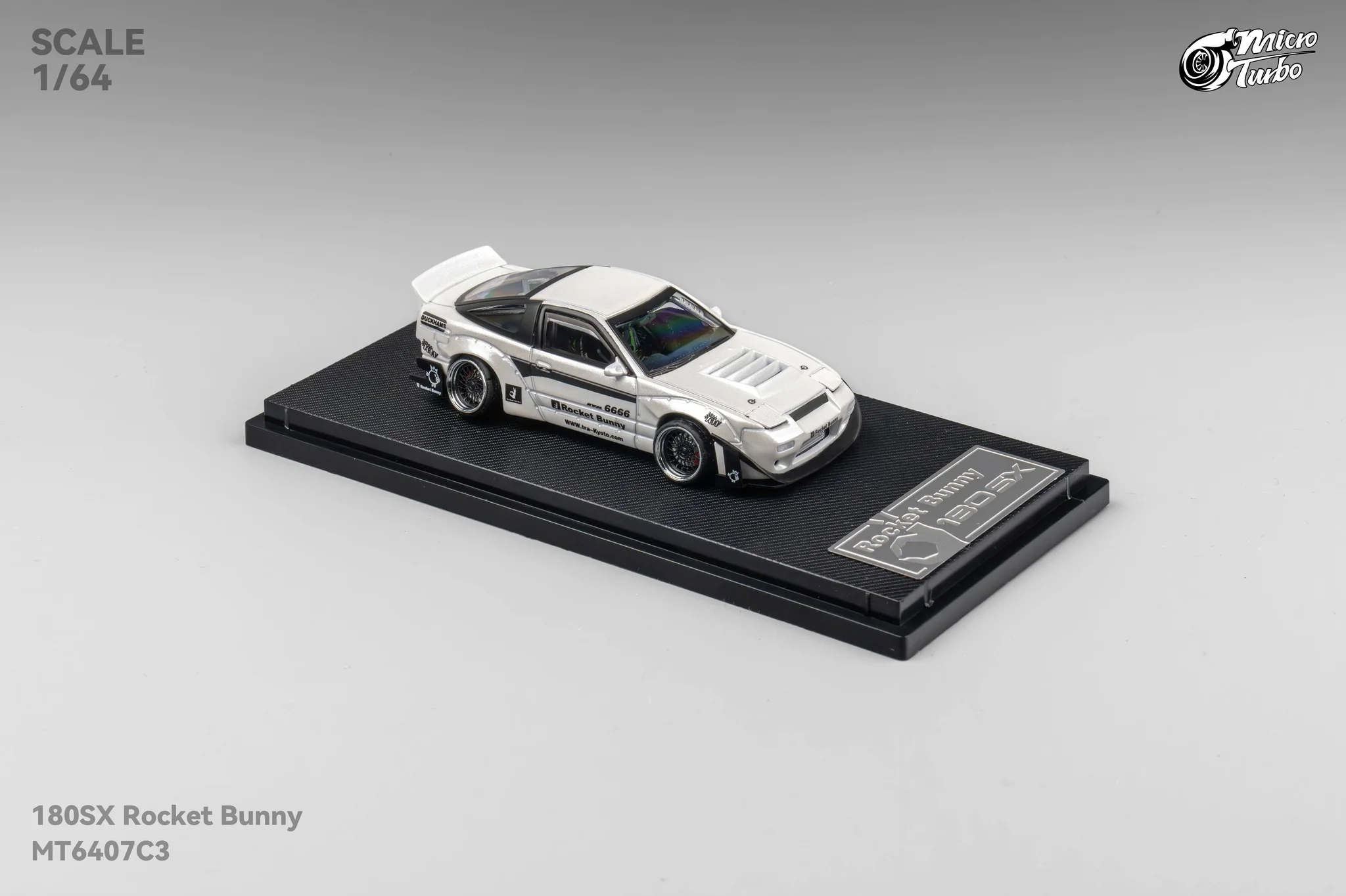 Micro Turbo 1/64 180SX Rocket Bunny - Metalic White MT6407C3 - Image 2