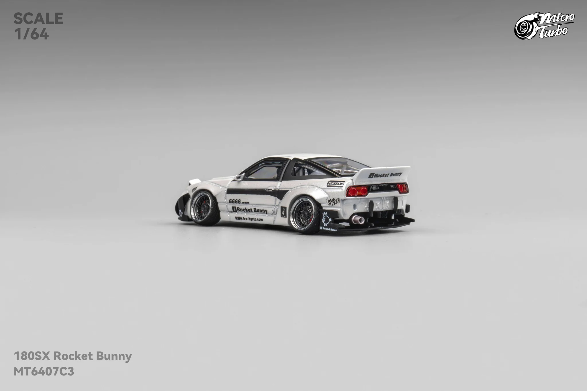 Micro Turbo 1/64 180SX Rocket Bunny - Metalic White MT6407C3 - Image 3