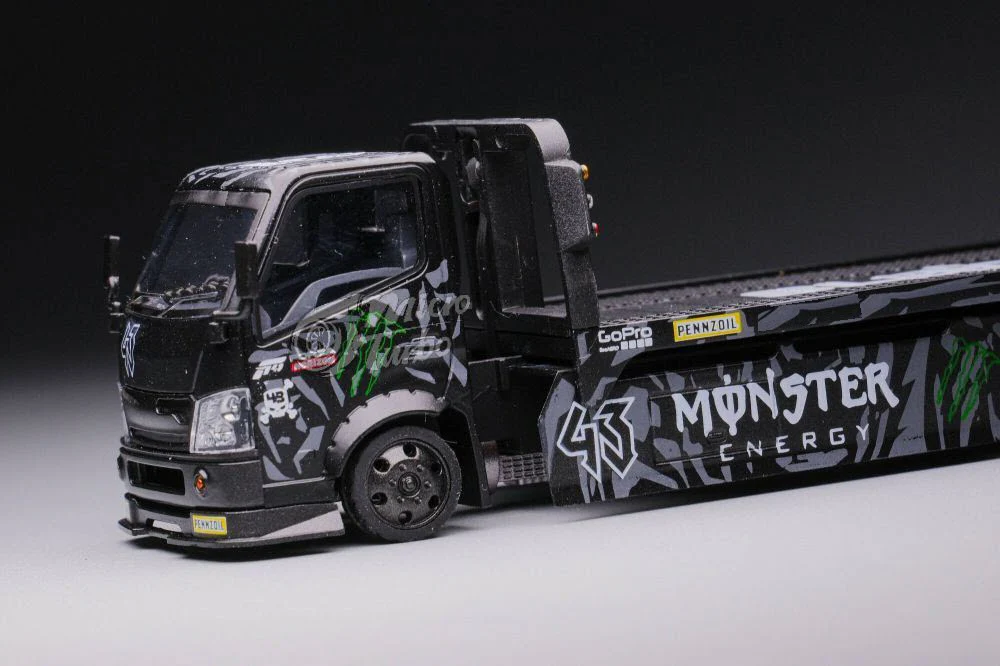 Micro Turbo 1/64 Custom Flatbed Tow Monster Energy MT64020 - Image 6