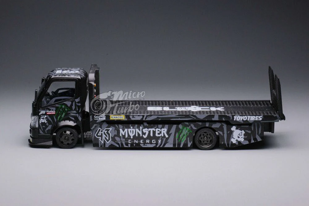 Micro Turbo 1/64 Custom Flatbed Tow Monster Energy MT64020 - Image 7
