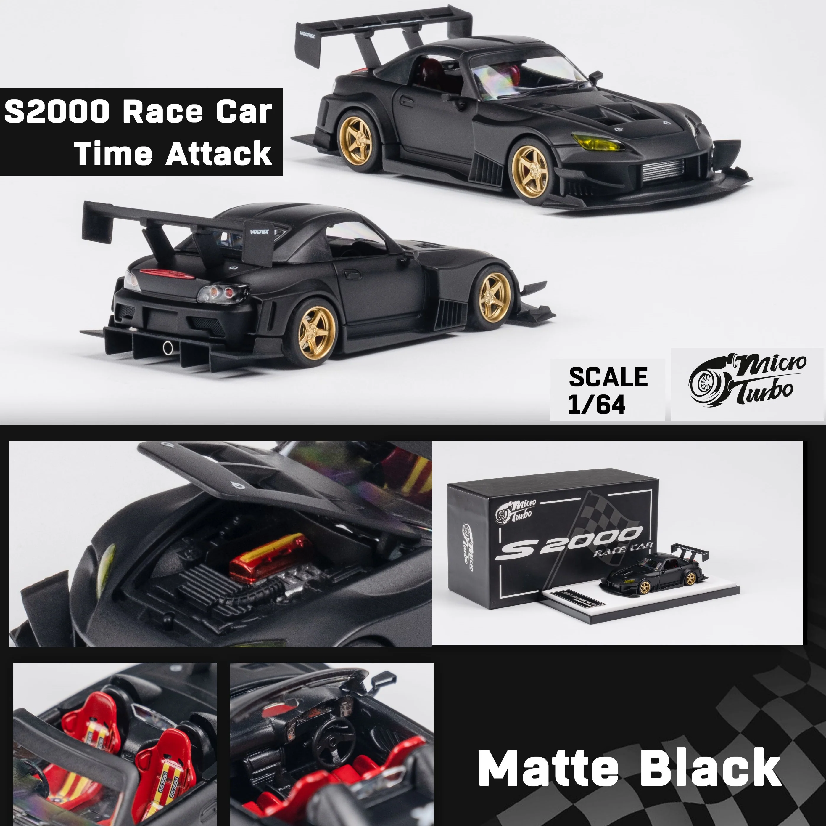 Micro Turbo 1/64 Custom S2000 JS - Black - Image 6
